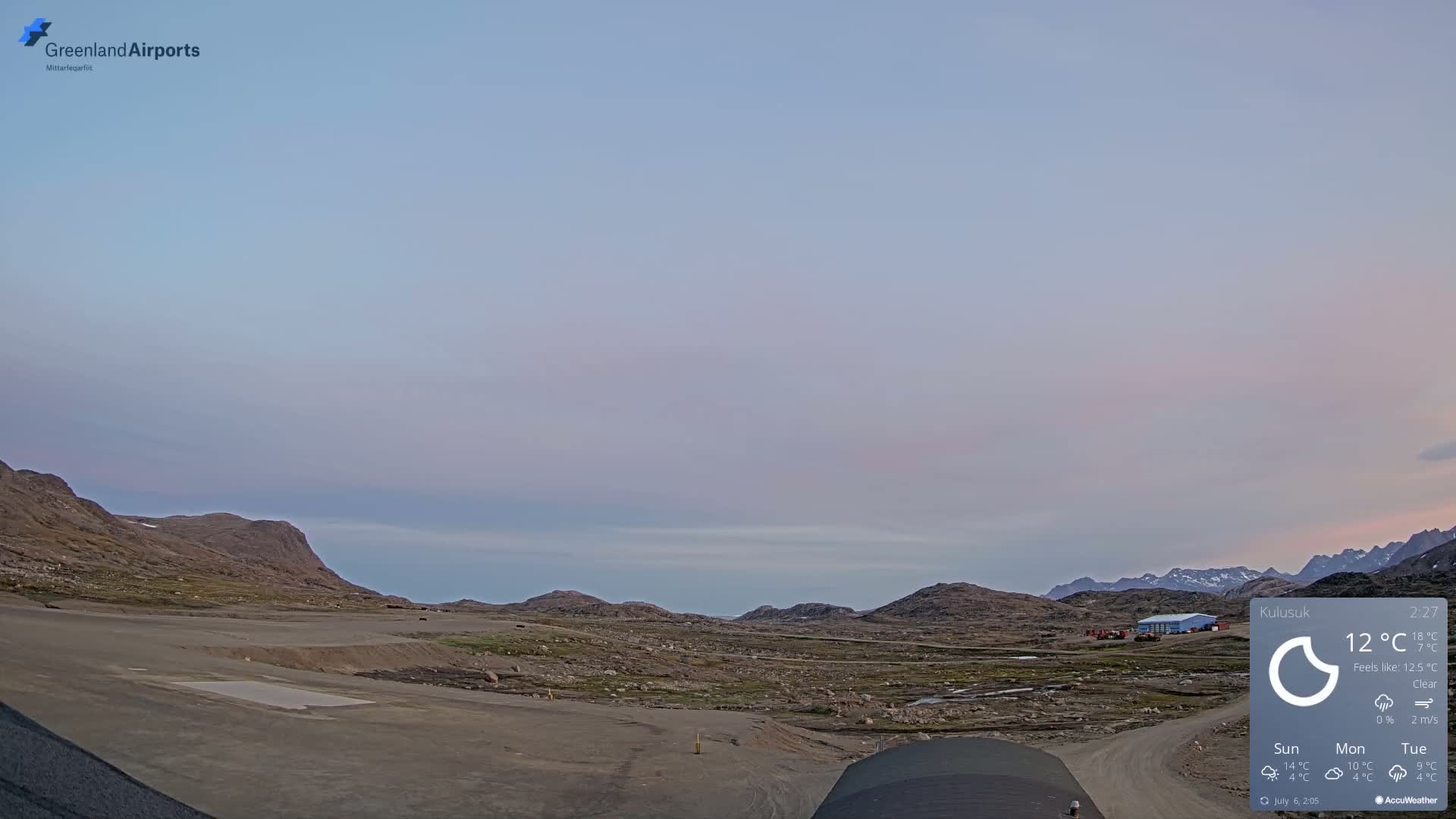 Kulusuk Airport West Towards Live Cam KUS / BGKK- Kulusuk, Sermersooq, Greenland, Denmark