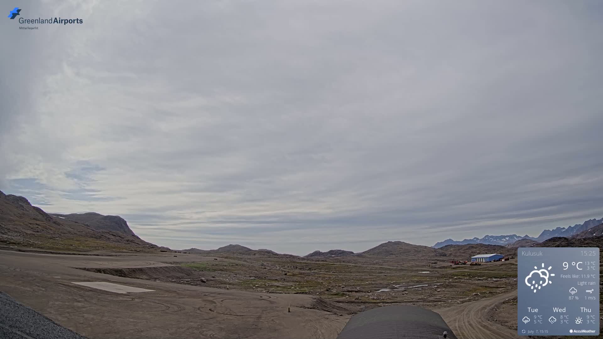 Kulusuk Airport West Towards Live Cam KUS / BGKK- Kulusuk, Sermersooq, Greenland, Denmark
