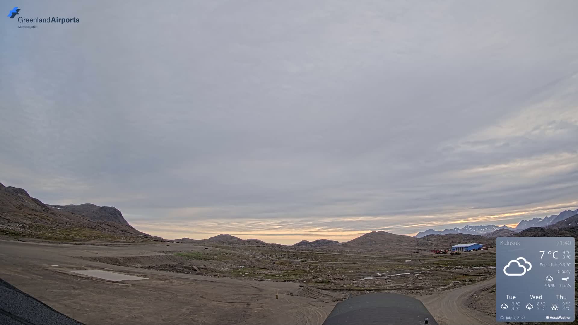 Kulusuk Airport West Towards Live Cam KUS / BGKK- Kulusuk, Sermersooq, Greenland, Denmark