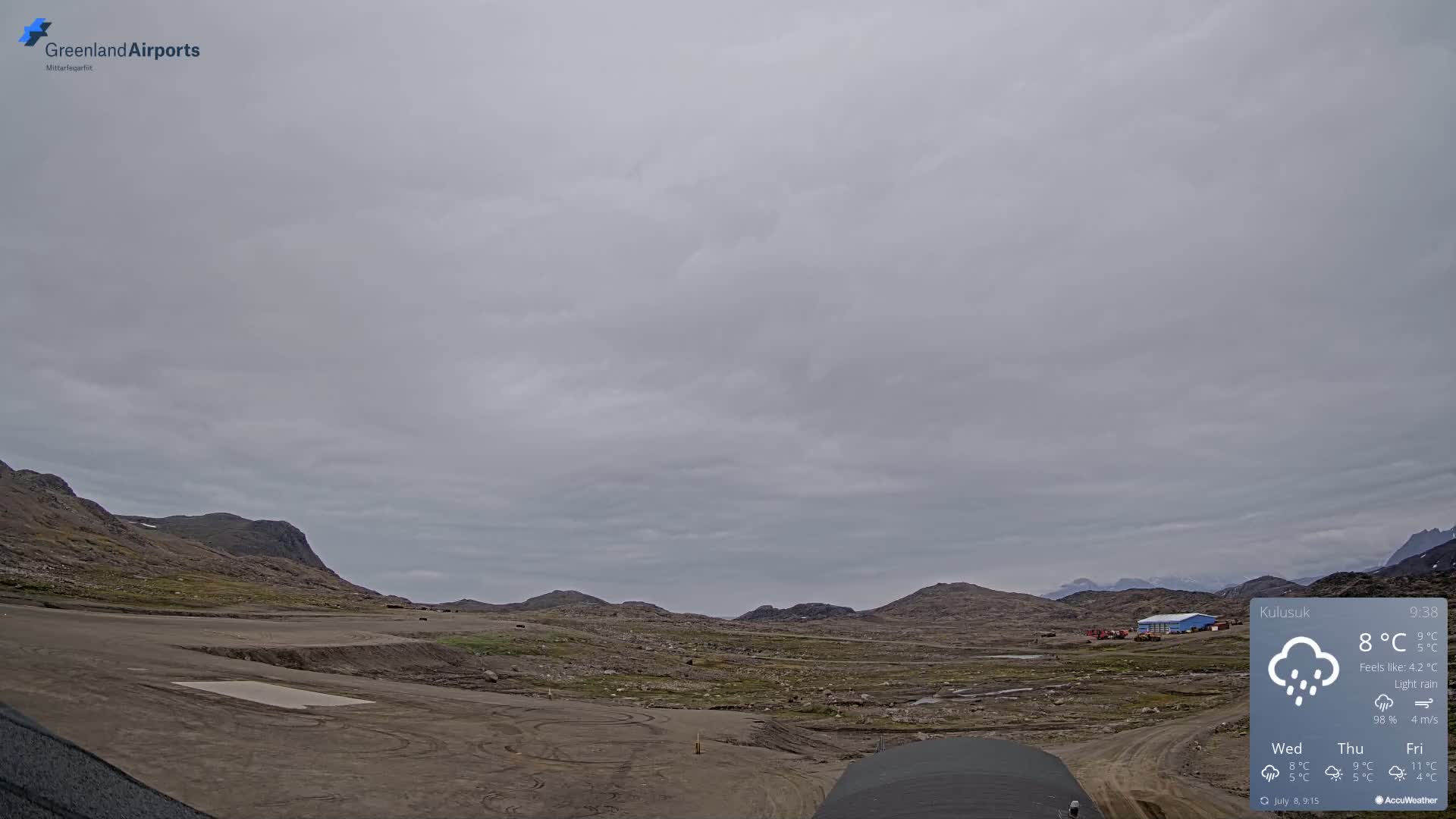 Kulusuk Airport West Towards Live Cam KUS / BGKK- Kulusuk, Sermersooq, Greenland, Denmark