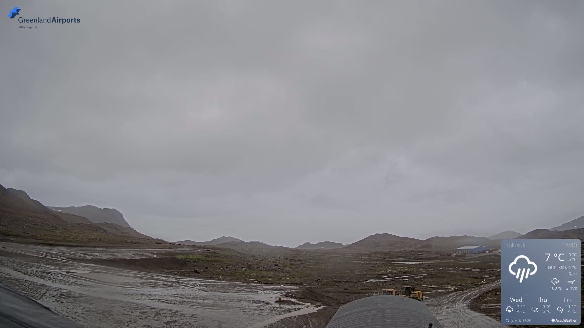 Kulusuk Airport West Towards Live Cam KUS / BGKK- Kulusuk, Sermersooq, Greenland, Denmark