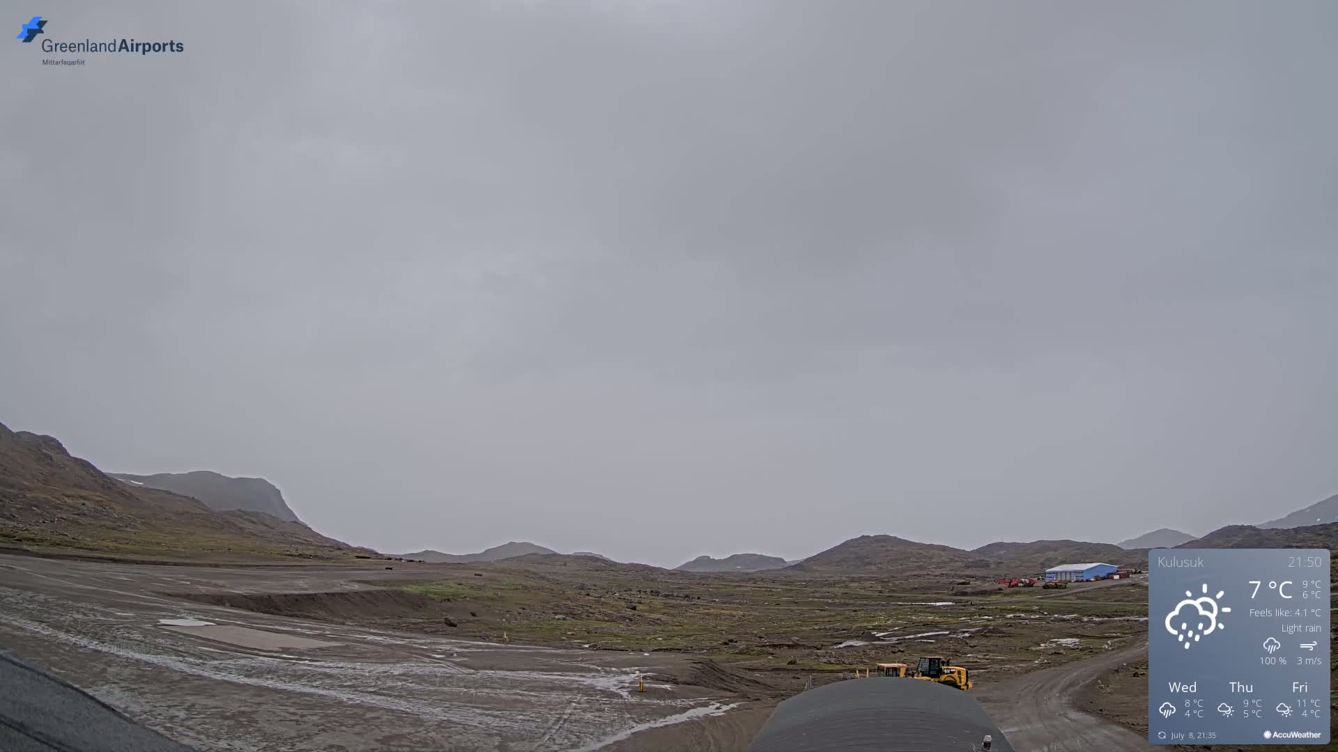 Kulusuk Airport West Towards Live Cam KUS / BGKK- Kulusuk, Sermersooq, Greenland, Denmark