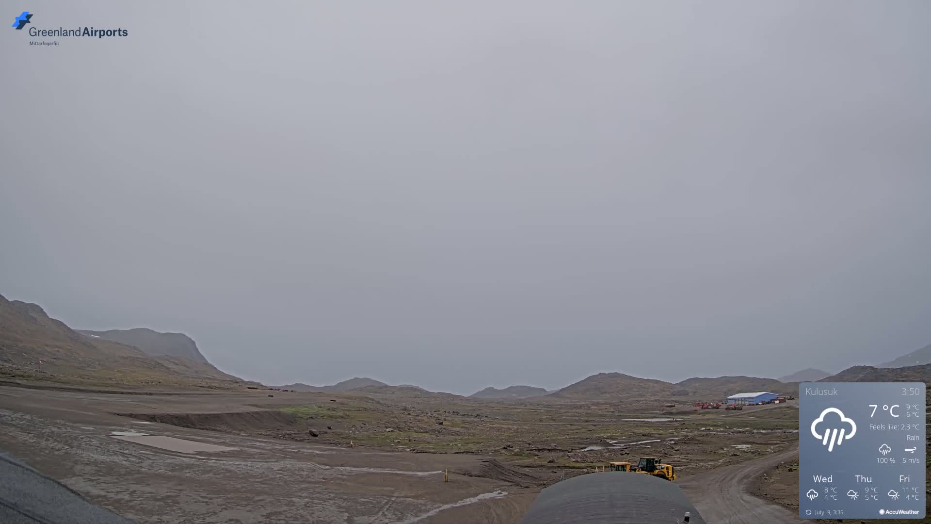 Kulusuk Airport West Towards Live Cam KUS / BGKK- Kulusuk, Sermersooq, Greenland, Denmark