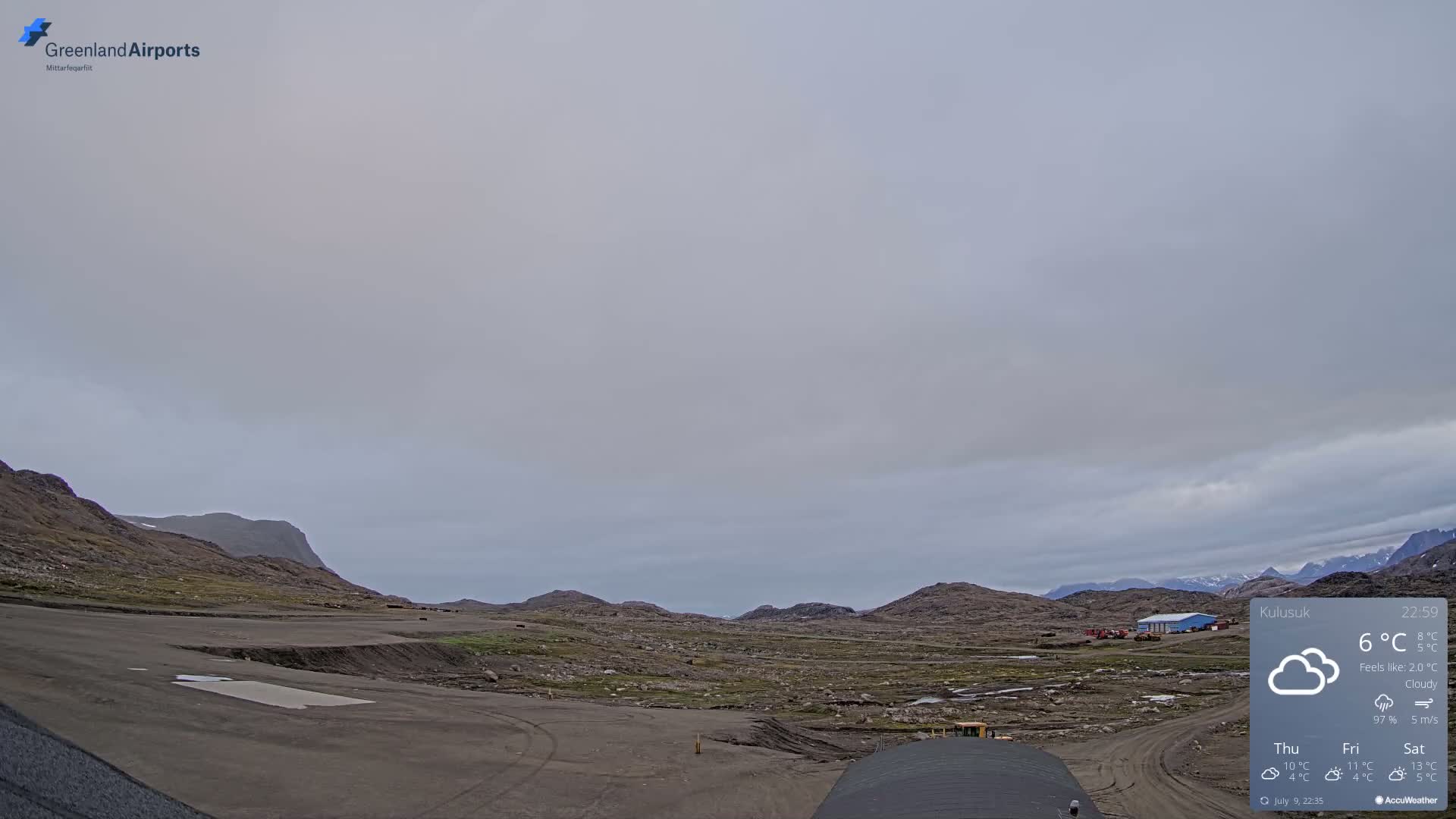 Kulusuk Airport West Towards Live Cam KUS / BGKK- Kulusuk, Sermersooq, Greenland, Denmark