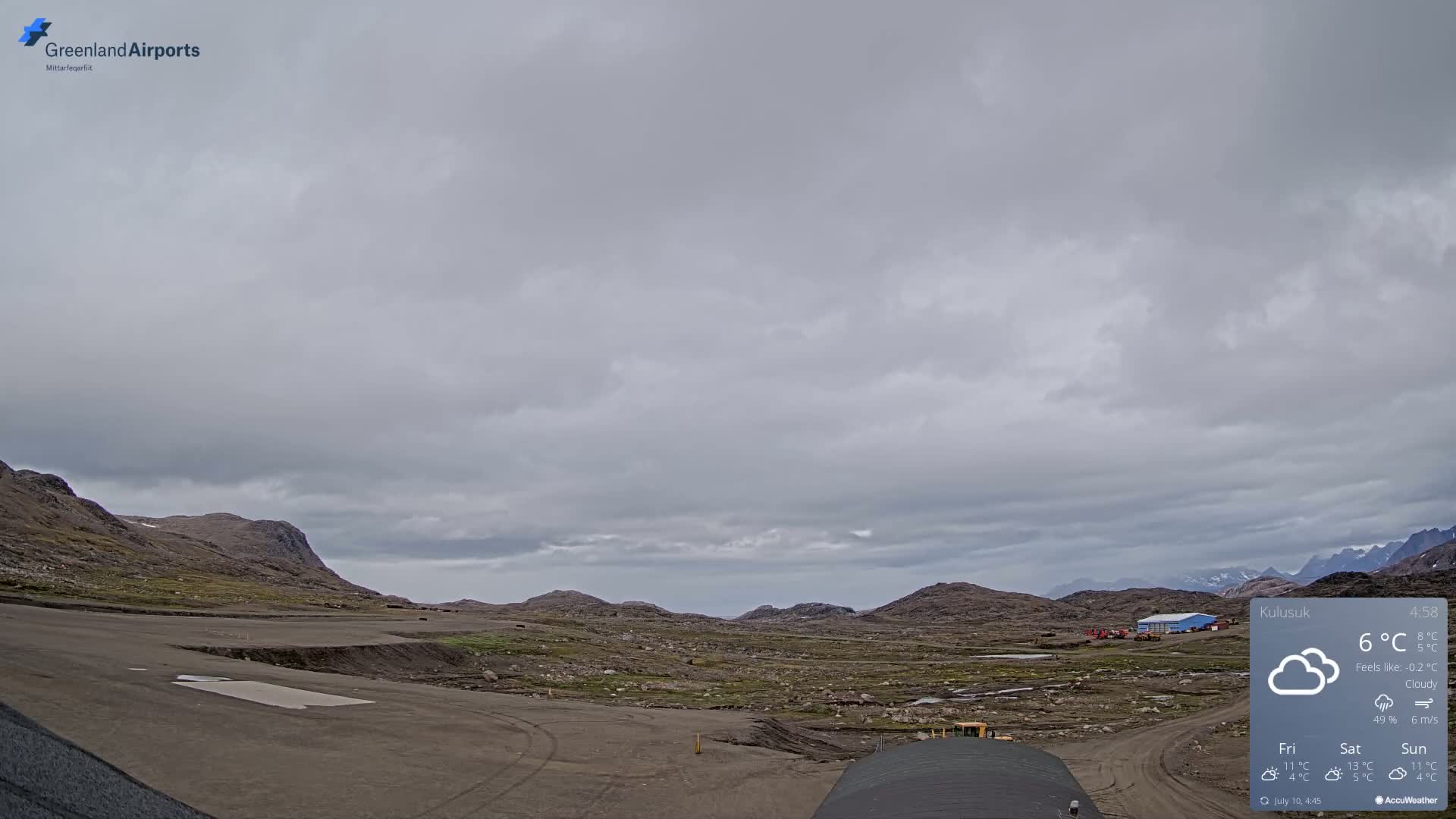 Kulusuk Airport West Towards Live Cam KUS / BGKK- Kulusuk, Sermersooq, Greenland, Denmark