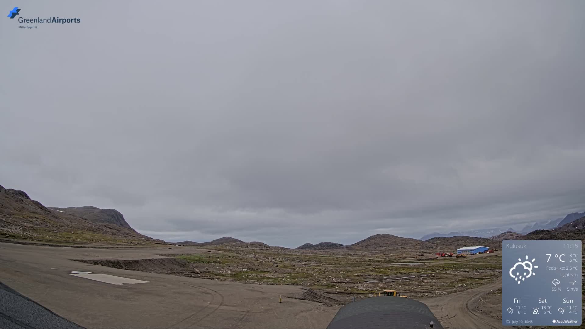 Kulusuk Airport West Towards Live Cam KUS / BGKK- Kulusuk, Sermersooq, Greenland, Denmark