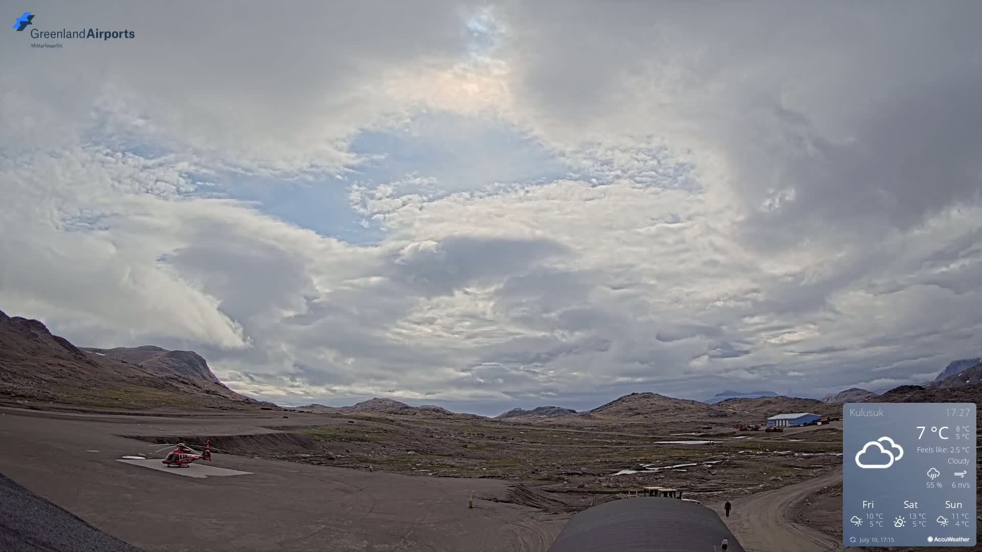 Kulusuk Airport West Towards Live Cam KUS / BGKK- Kulusuk, Sermersooq, Greenland, Denmark