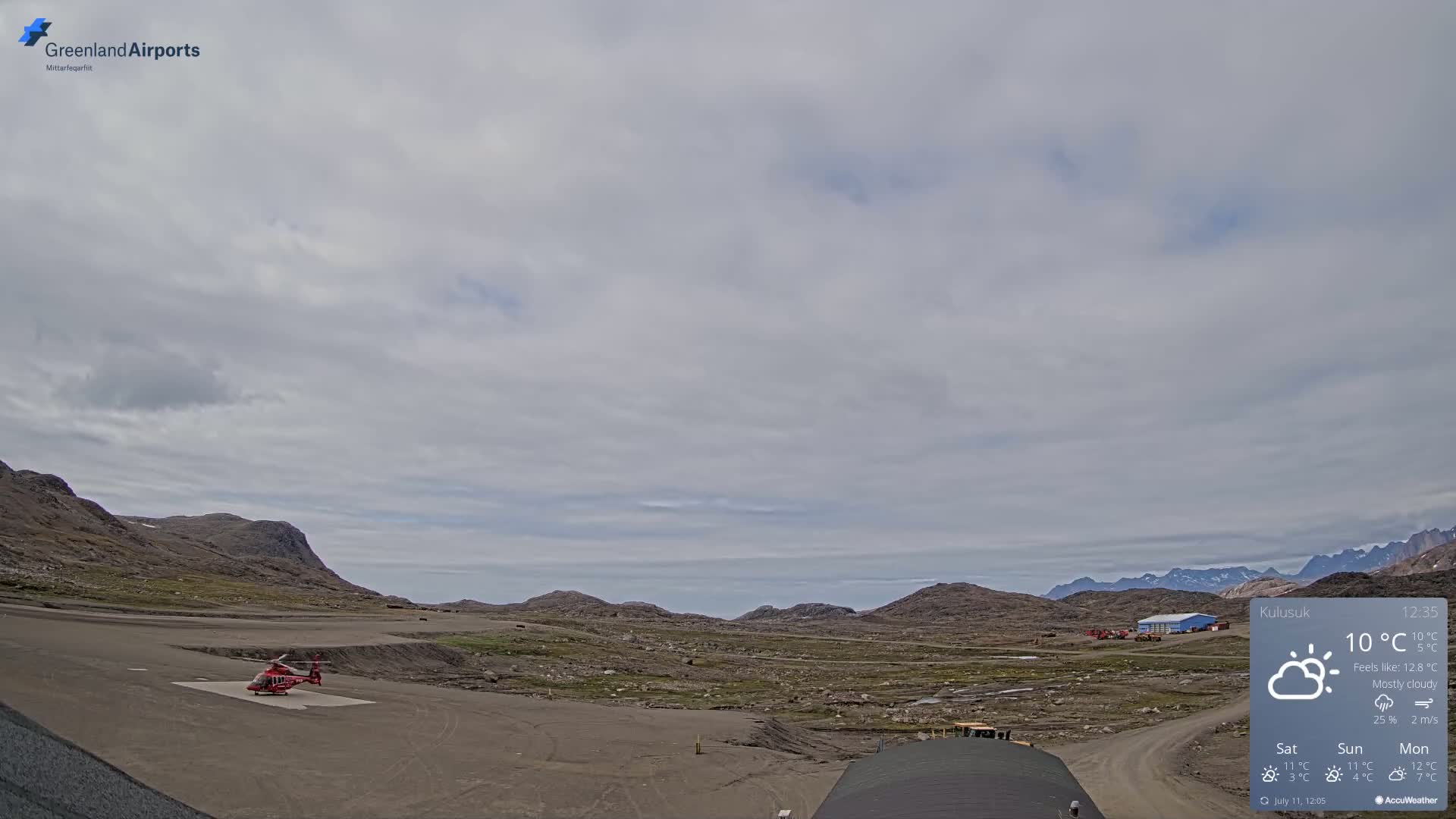 Kulusuk Airport West Towards Live Cam KUS / BGKK- Kulusuk, Sermersooq, Greenland, Denmark
