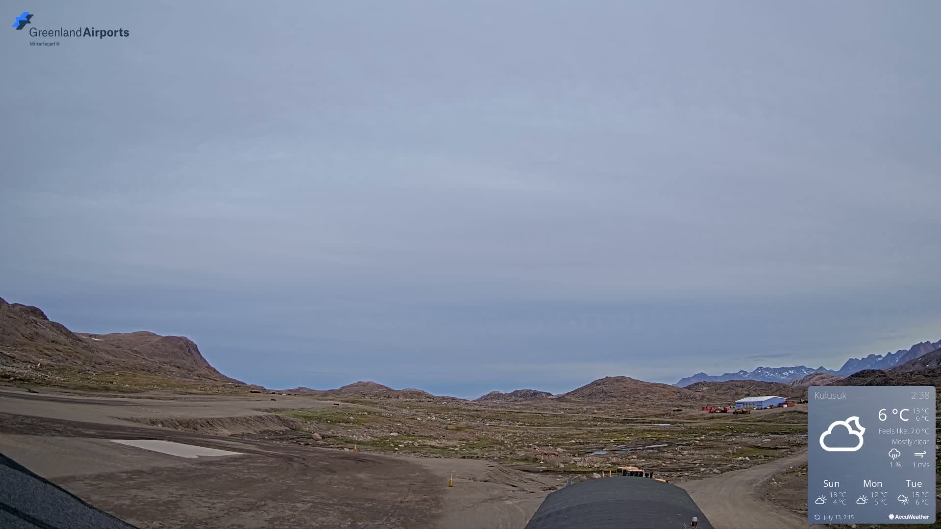 Kulusuk Airport West Towards Live Cam KUS / BGKK- Kulusuk, Sermersooq, Greenland, Denmark