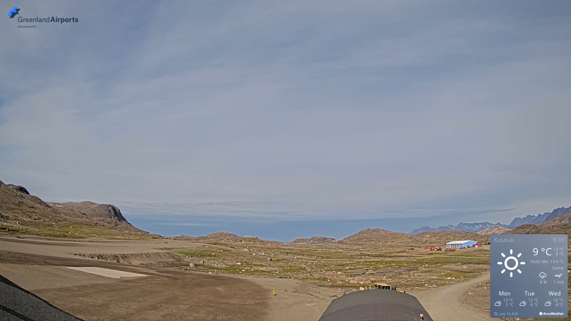 Kulusuk Airport West Towards Live Cam KUS / BGKK- Kulusuk, Sermersooq, Greenland, Denmark