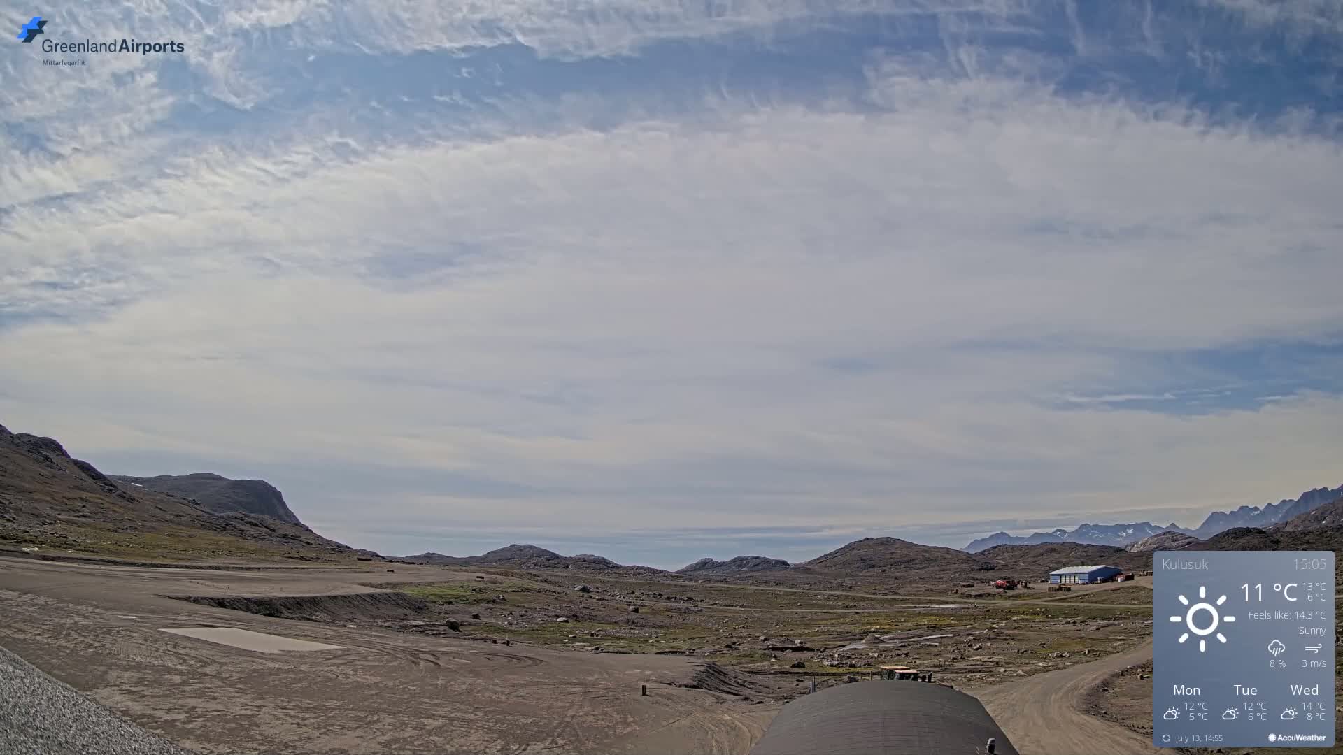Kulusuk Airport West Towards Live Cam KUS / BGKK- Kulusuk, Sermersooq, Greenland, Denmark