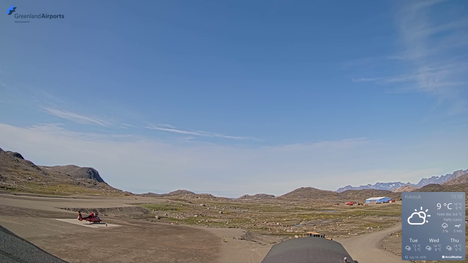 Kulusuk Airport West Towards Live Cam KUS / BGKK- Kulusuk, Sermersooq, Greenland, Denmark