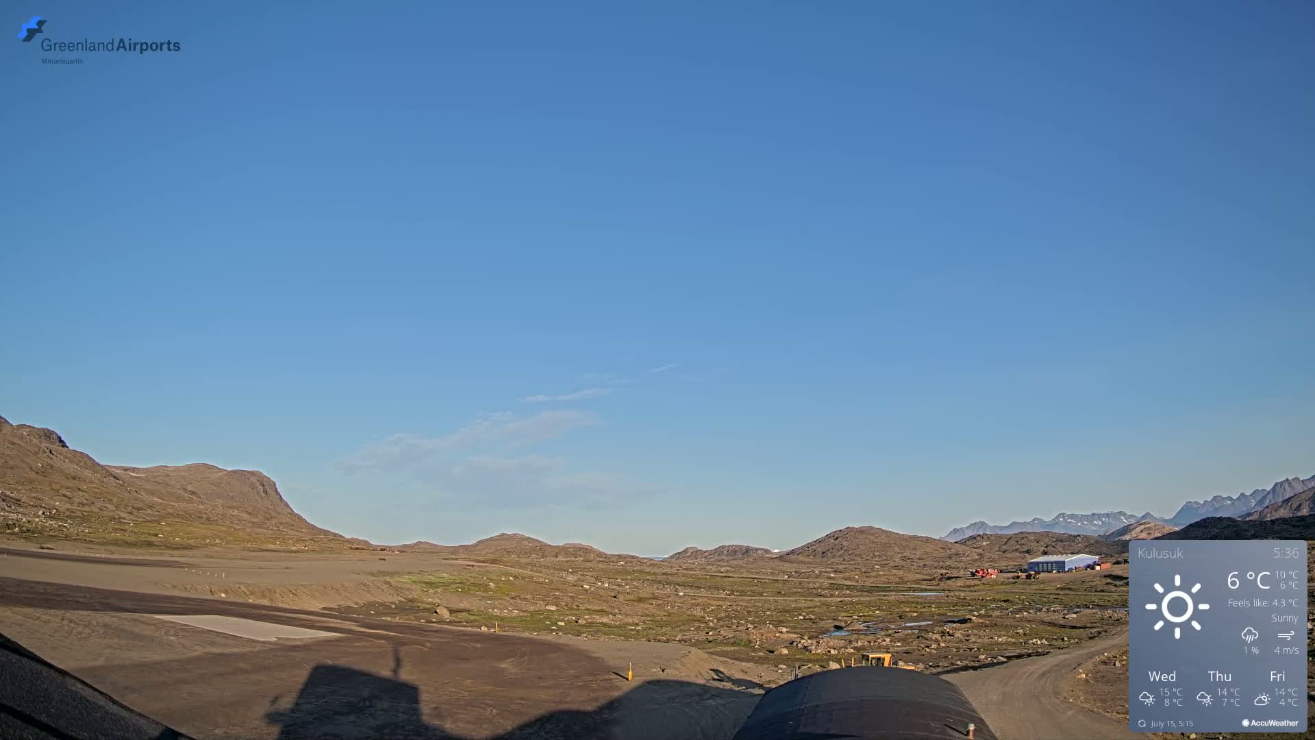 Kulusuk Airport West Towards Live Cam KUS / BGKK- Kulusuk, Sermersooq, Greenland, Denmark