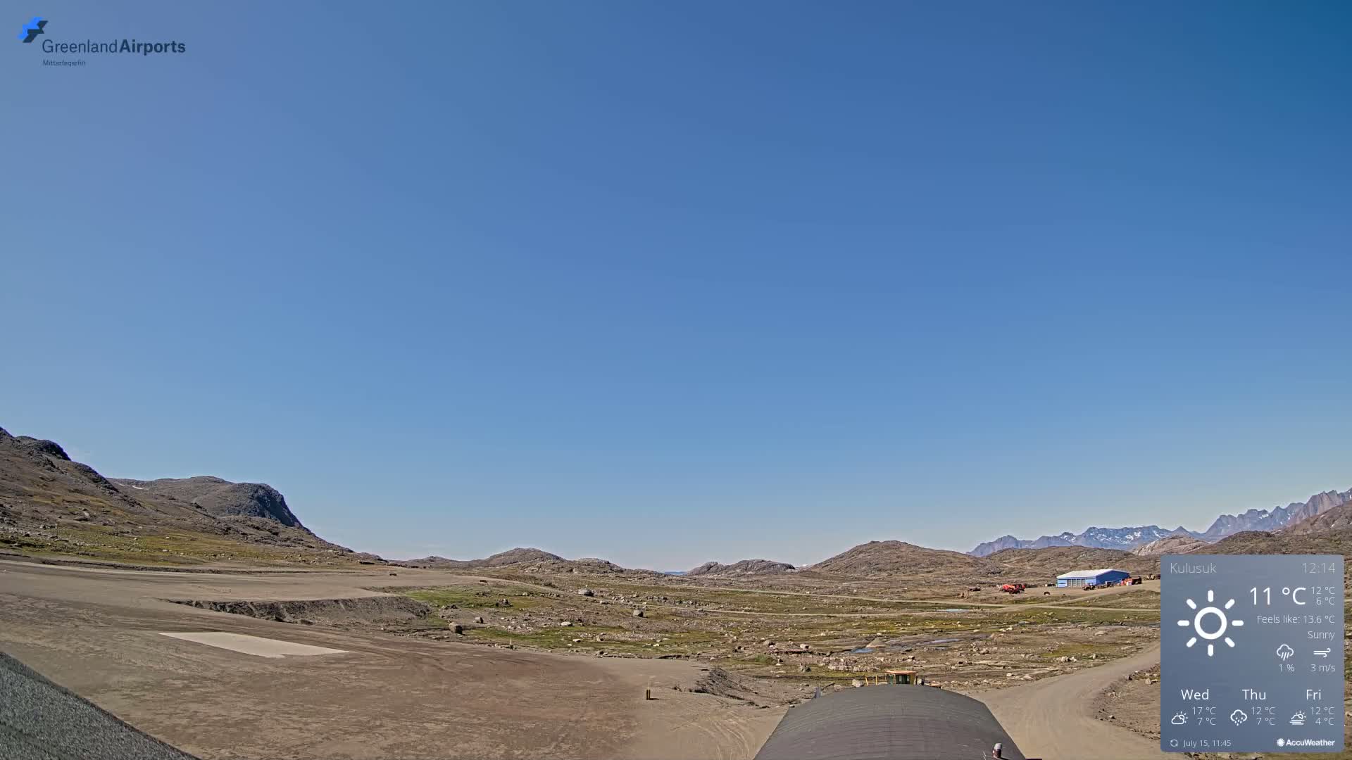 Kulusuk Airport West Towards Live Cam KUS / BGKK- Kulusuk, Sermersooq, Greenland, Denmark