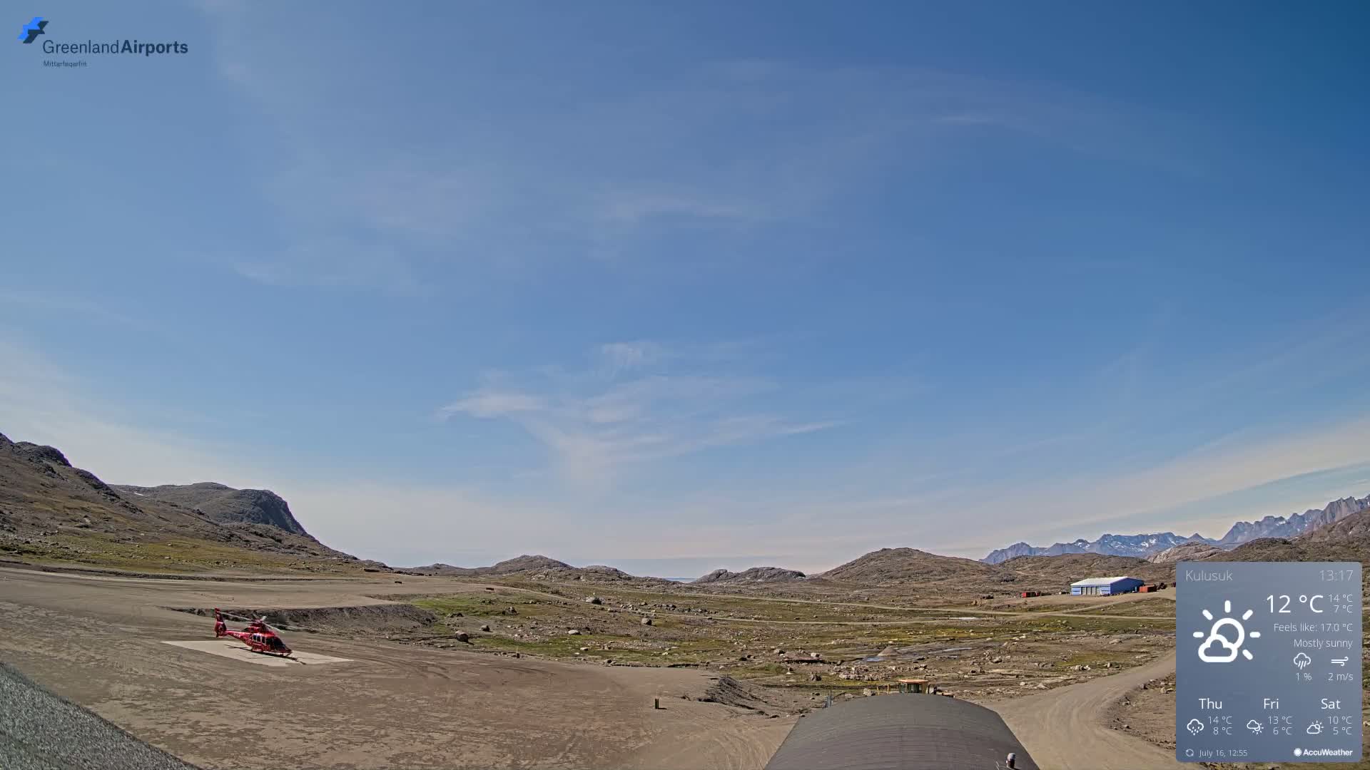 Kulusuk Airport West Towards Live Cam KUS / BGKK- Kulusuk, Sermersooq, Greenland, Denmark