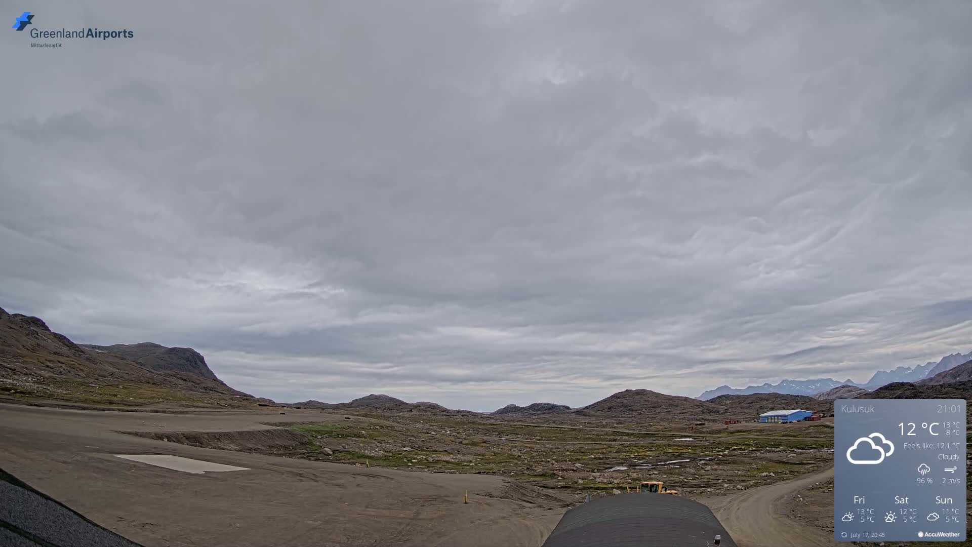 Kulusuk Airport West Towards Live Cam KUS / BGKK- Kulusuk, Sermersooq, Greenland, Denmark