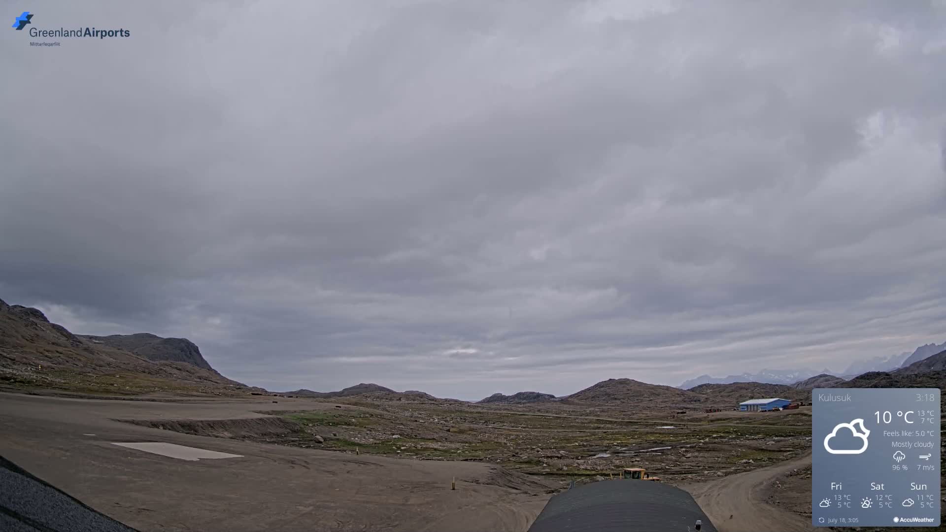 Kulusuk Airport West Towards Live Cam KUS / BGKK- Kulusuk, Sermersooq, Greenland, Denmark