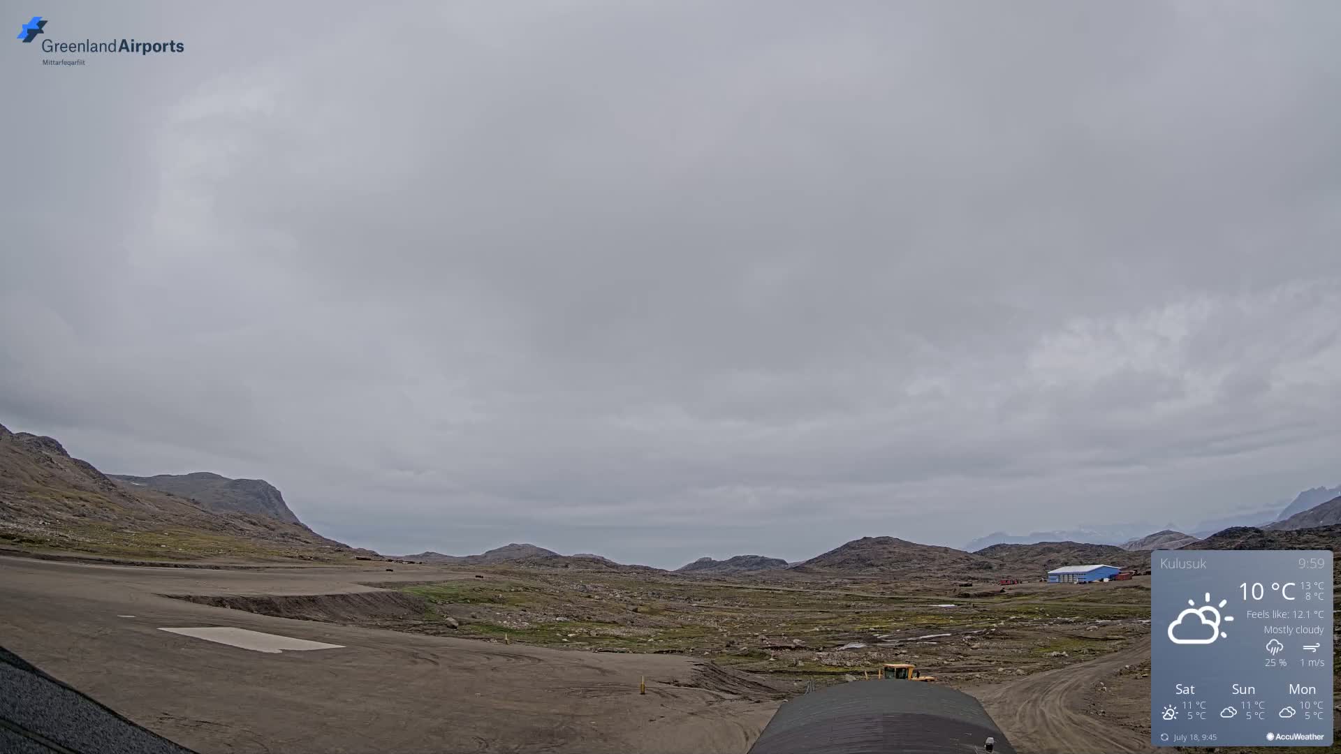 Kulusuk Airport West Towards Live Cam KUS / BGKK- Kulusuk, Sermersooq, Greenland, Denmark