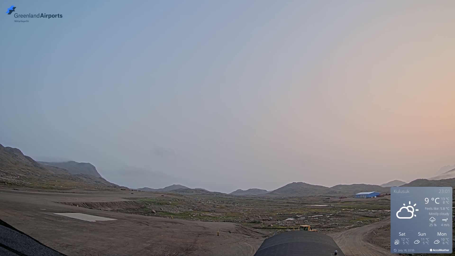 Kulusuk Airport West Towards Live Cam KUS / BGKK- Kulusuk, Sermersooq, Greenland, Denmark