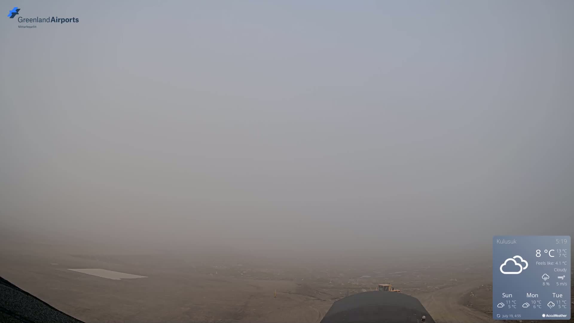 Kulusuk Airport West Towards Live Cam KUS / BGKK- Kulusuk, Sermersooq, Greenland, Denmark