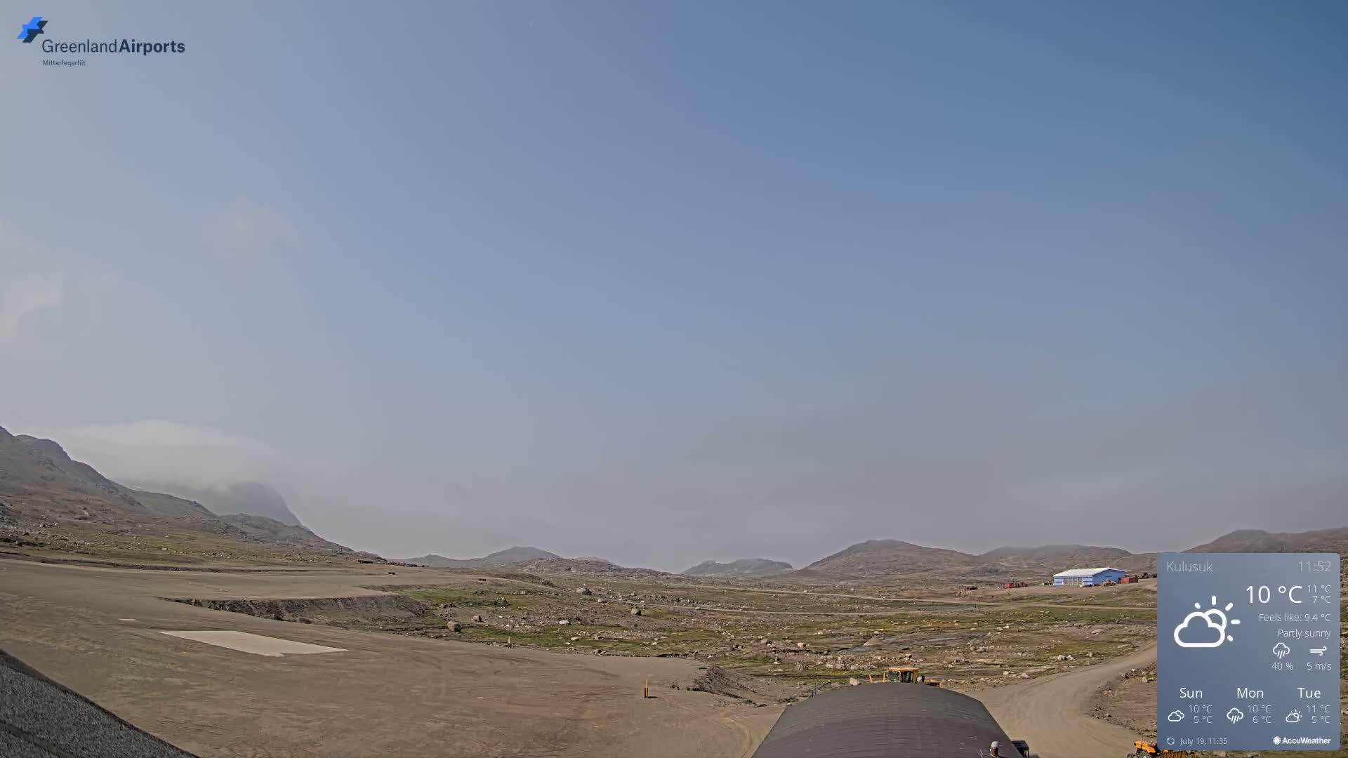 Kulusuk Airport West Towards Live Cam KUS / BGKK- Kulusuk, Sermersooq, Greenland, Denmark