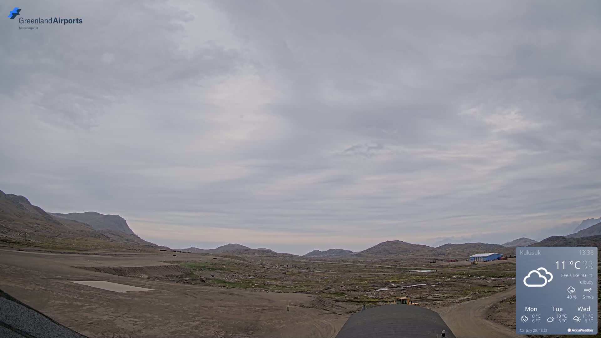 Kulusuk Airport West Towards Live Cam KUS / BGKK- Kulusuk, Sermersooq, Greenland, Denmark