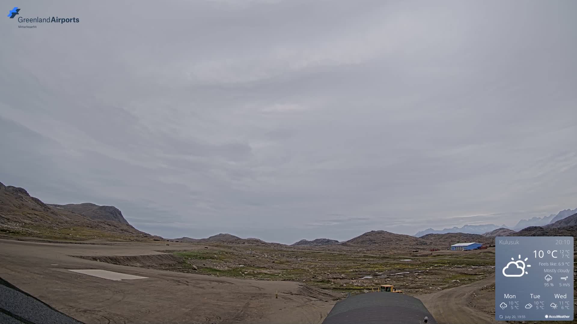 Kulusuk Airport West Towards Live Cam KUS / BGKK- Kulusuk, Sermersooq, Greenland, Denmark