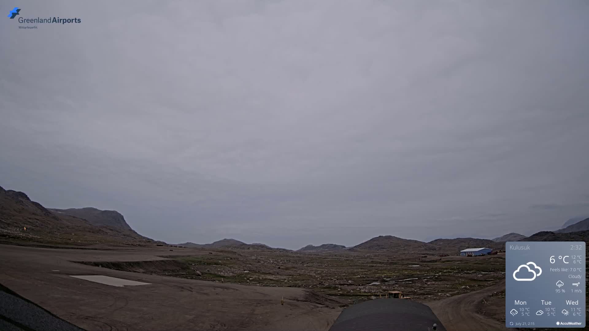 Kulusuk Airport West Towards Live Cam KUS / BGKK- Kulusuk, Sermersooq, Greenland, Denmark