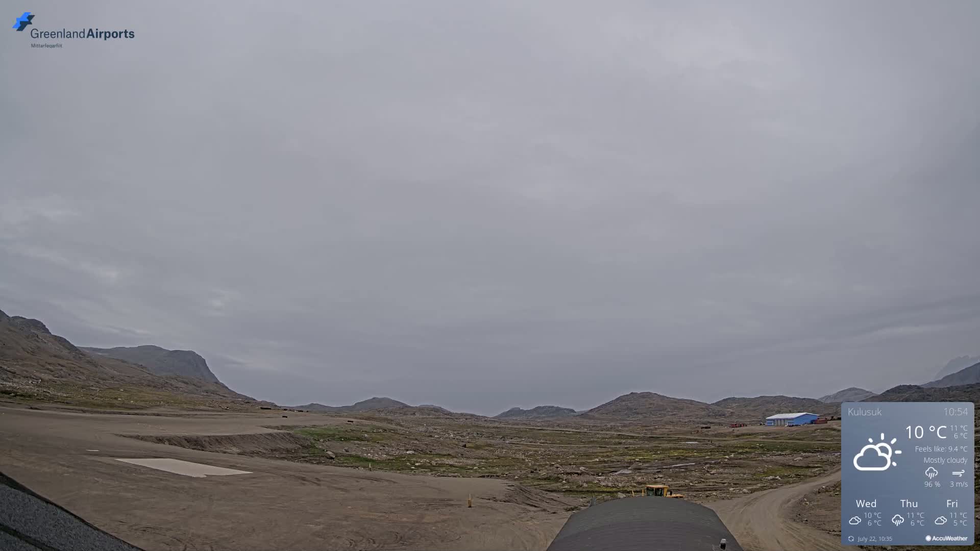 Kulusuk Airport West Towards Live Cam KUS / BGKK- Kulusuk, Sermersooq, Greenland, Denmark