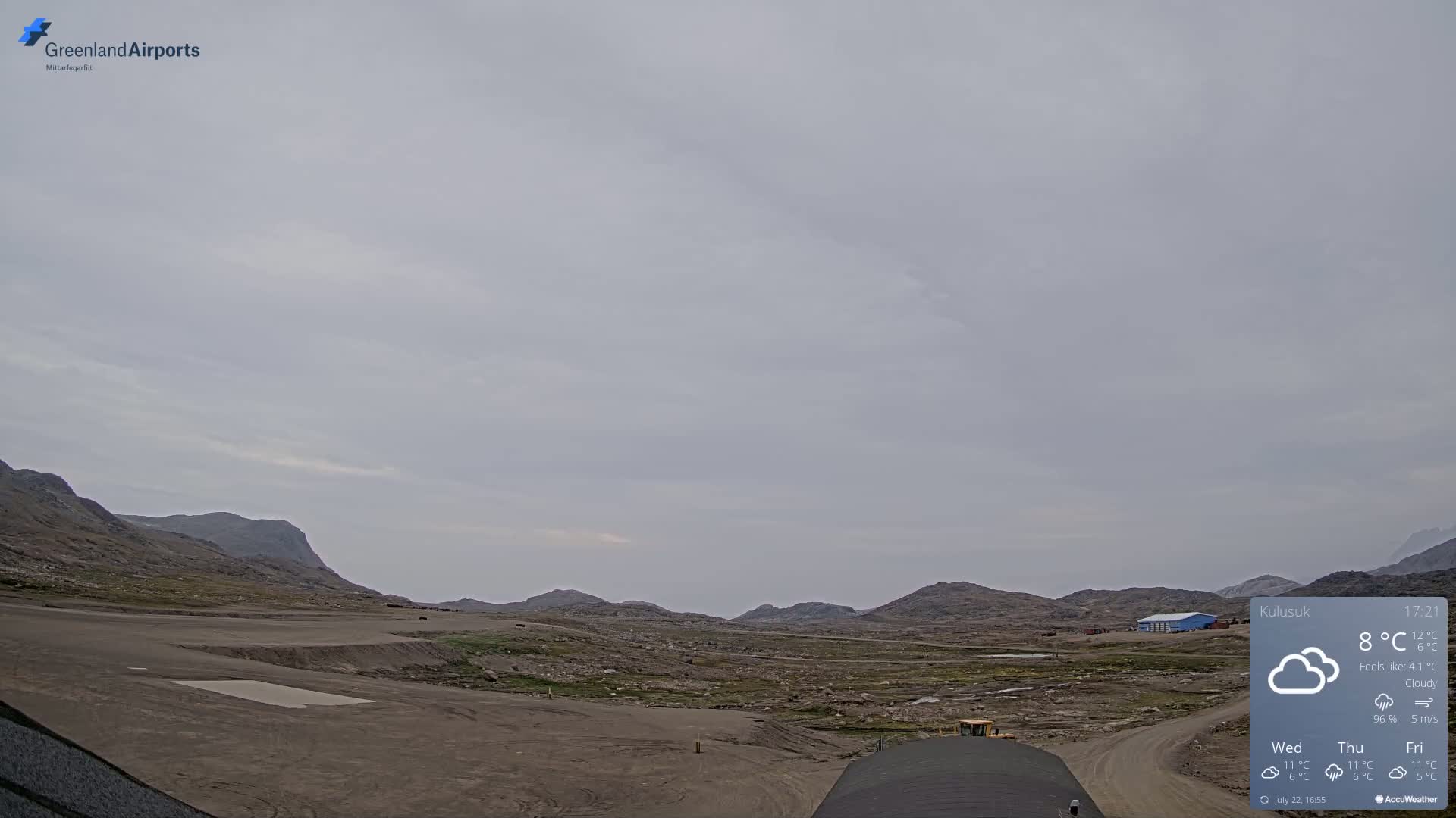 Kulusuk Airport West Towards Live Cam KUS / BGKK- Kulusuk, Sermersooq, Greenland, Denmark