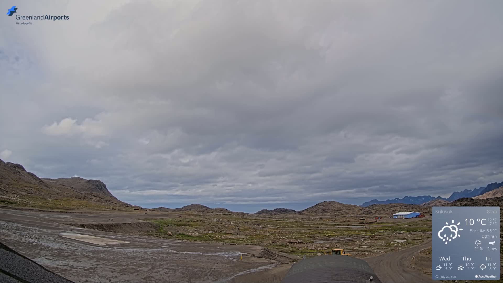 Kulusuk Airport West Towards Live Cam KUS / BGKK- Kulusuk, Sermersooq, Greenland, Denmark