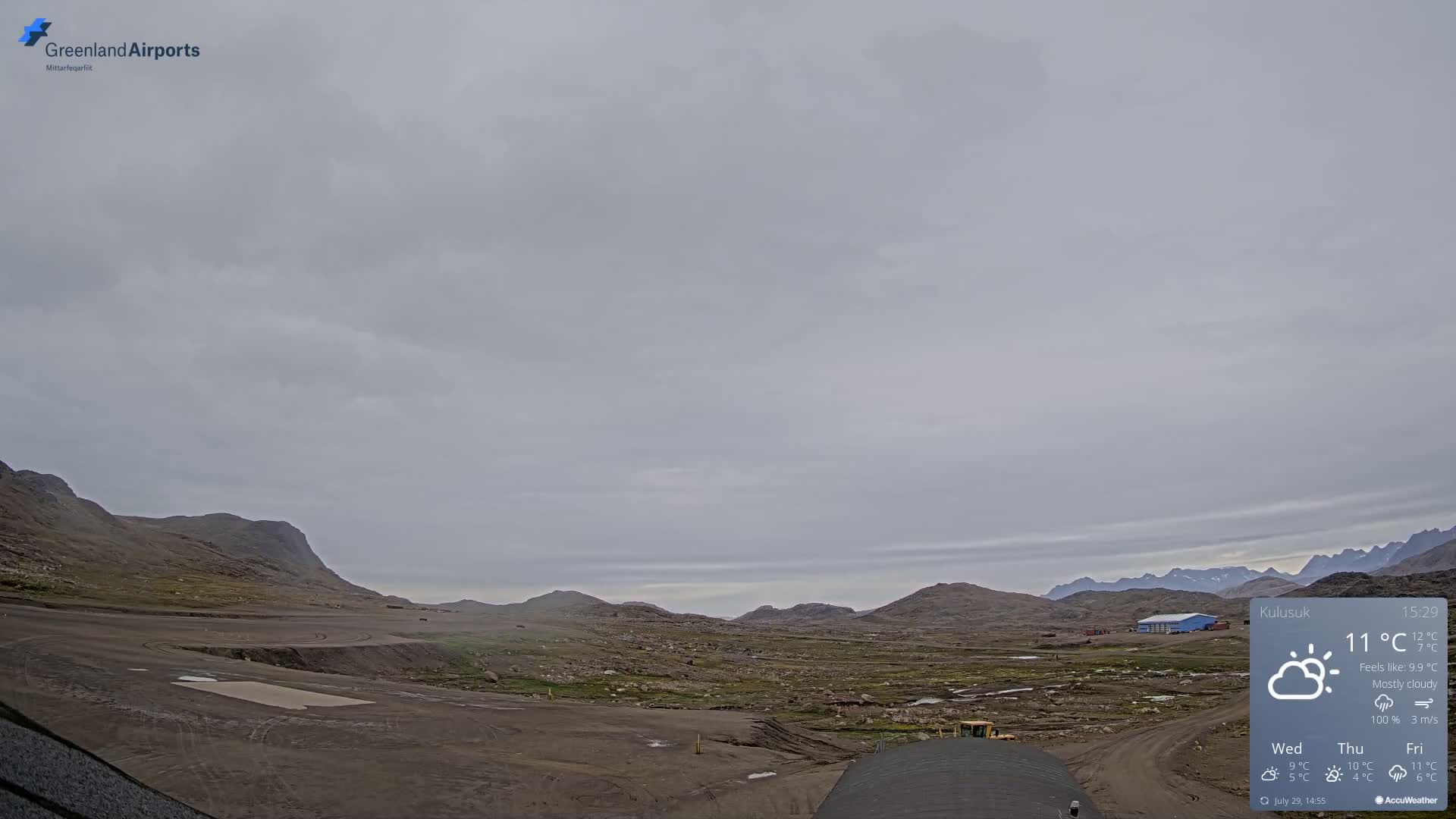 Kulusuk Airport West Towards Live Cam KUS / BGKK- Kulusuk, Sermersooq, Greenland, Denmark