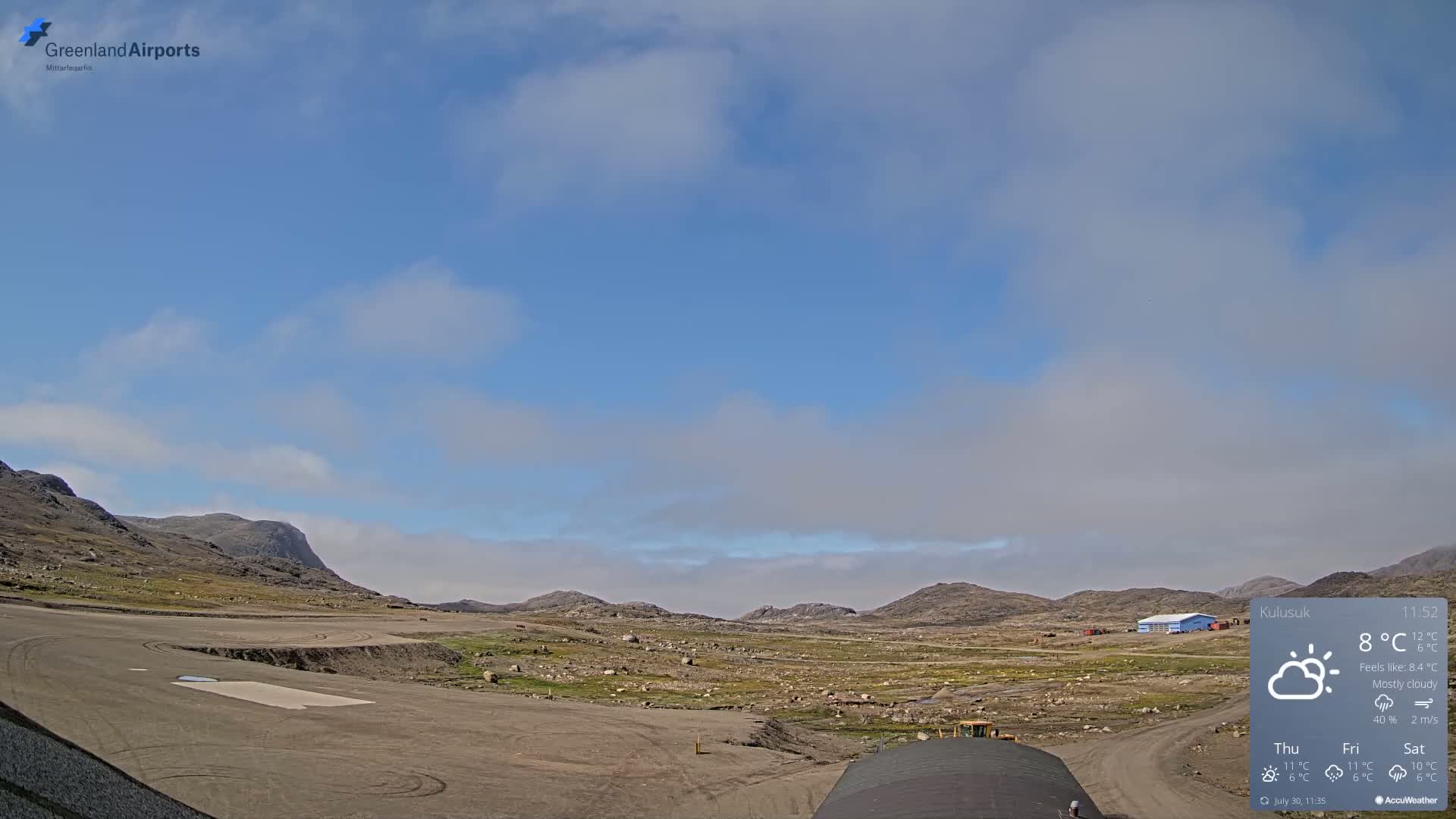 Kulusuk Airport West Towards Live Cam KUS / BGKK- Kulusuk, Sermersooq, Greenland, Denmark