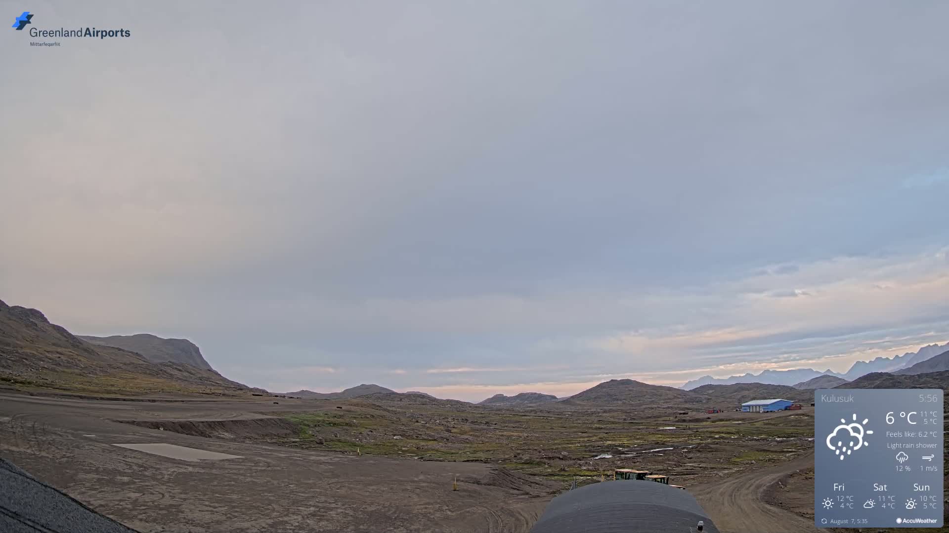 Kulusuk Airport West Towards Live Cam KUS / BGKK- Kulusuk, Sermersooq, Greenland, Denmark