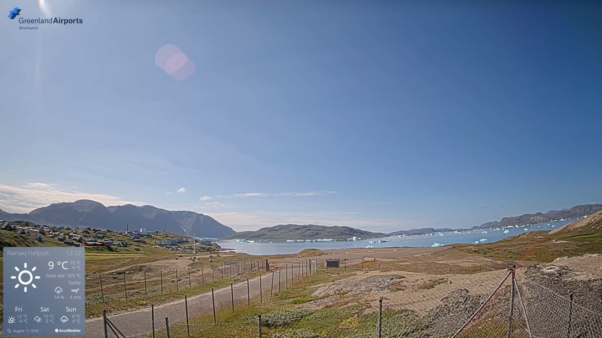 Kulusuk Airport West Towards Live Cam KUS / BGKK- Kulusuk, Sermersooq, Greenland, Denmark
