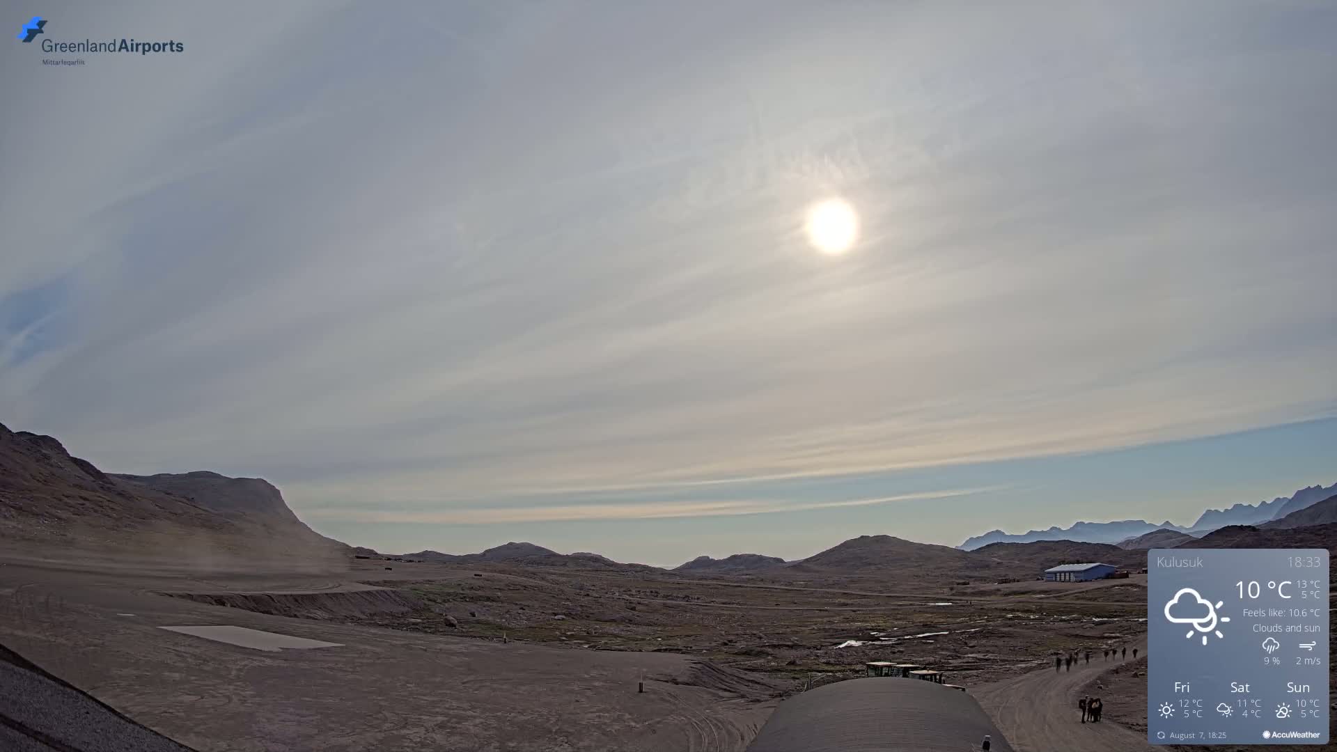 Kulusuk Airport West Towards Live Cam KUS / BGKK- Kulusuk, Sermersooq, Greenland, Denmark
