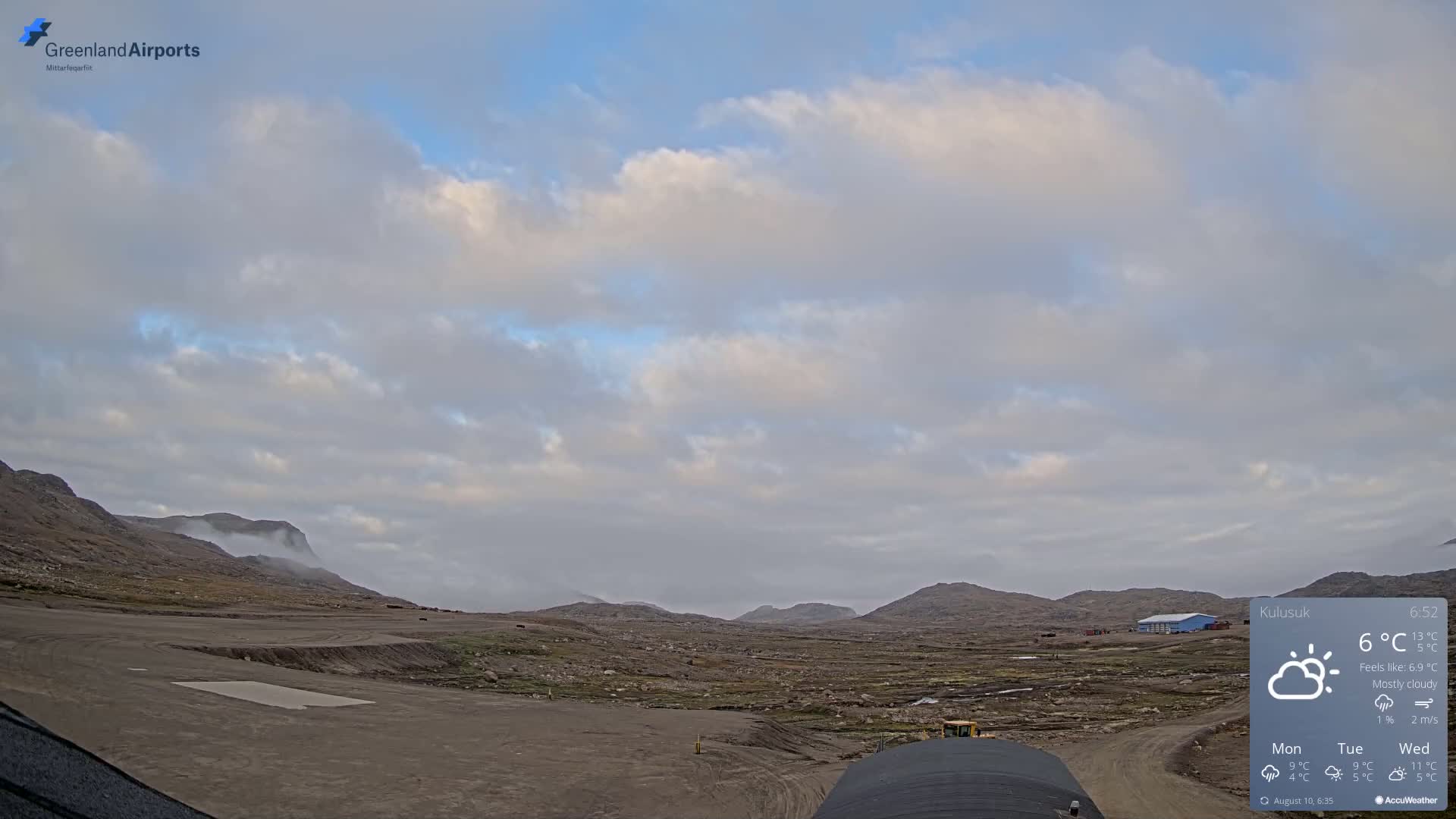 Kulusuk Airport West Towards Live Cam KUS / BGKK- Kulusuk, Sermersooq, Greenland, Denmark