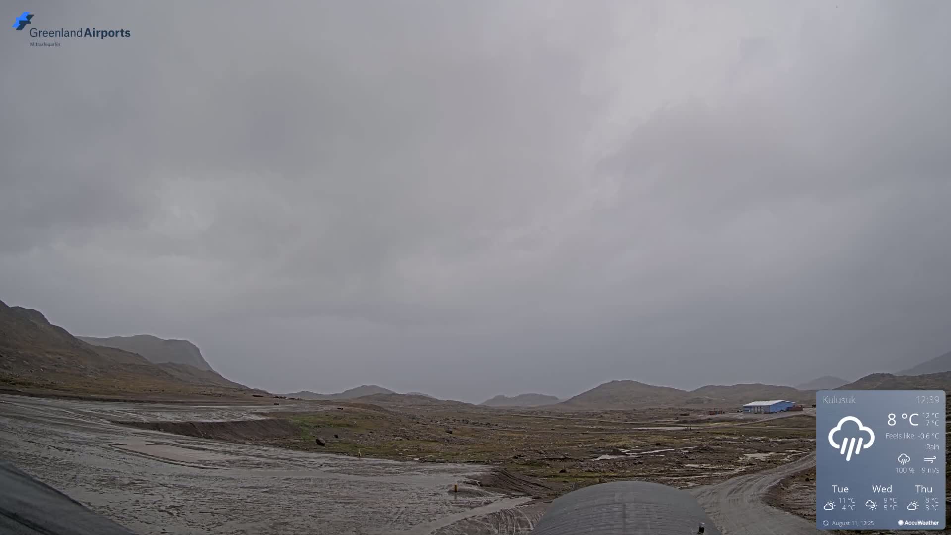 Kulusuk Airport West Towards Live Cam KUS / BGKK- Kulusuk, Sermersooq, Greenland, Denmark