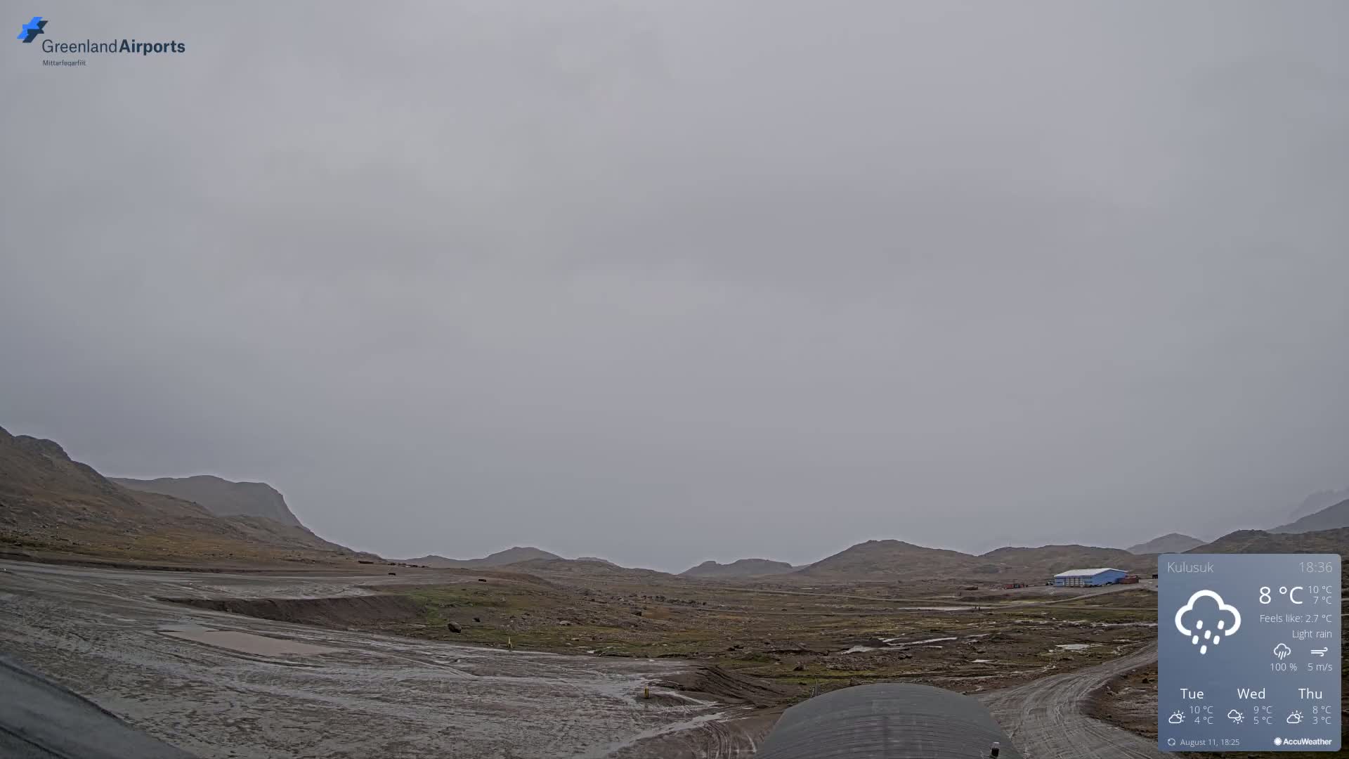 Kulusuk Airport West Towards Live Cam KUS / BGKK- Kulusuk, Sermersooq, Greenland, Denmark