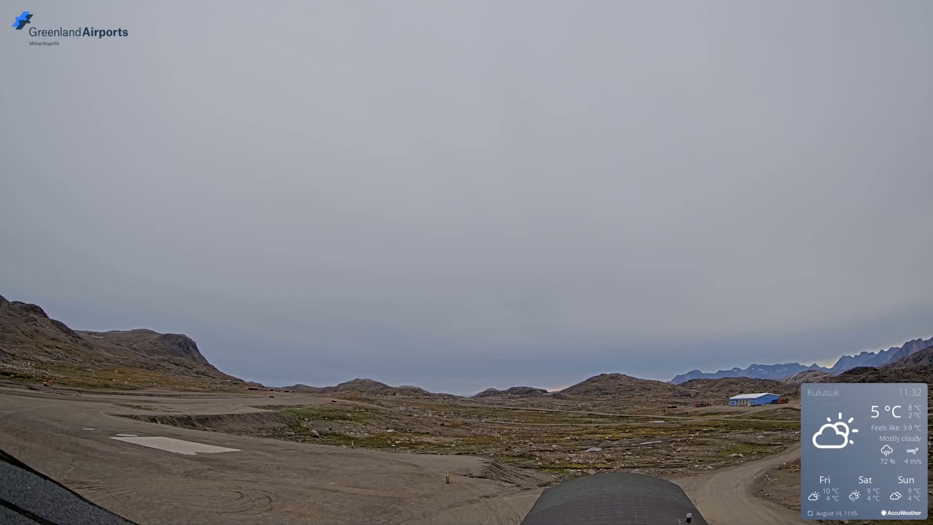 Kulusuk Airport West Towards Live Cam KUS / BGKK- Kulusuk, Sermersooq, Greenland, Denmark