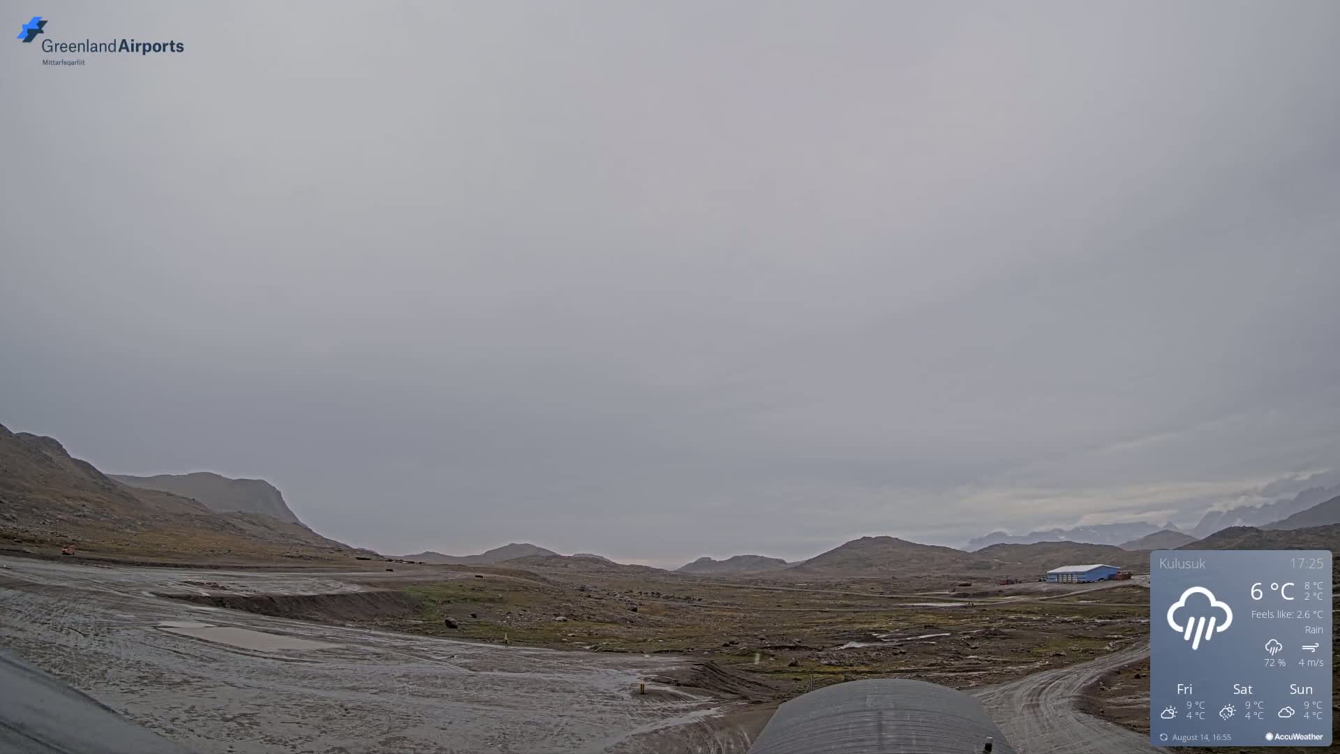 Kulusuk Airport West Towards Live Cam KUS / BGKK- Kulusuk, Sermersooq, Greenland, Denmark