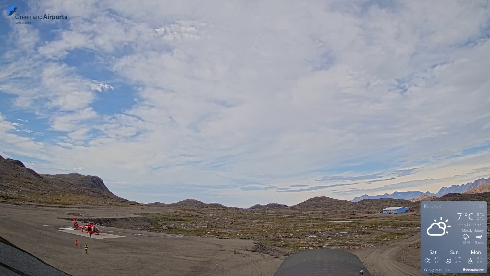 Kulusuk Airport West Towards Live Cam KUS / BGKK- Kulusuk, Sermersooq, Greenland, Denmark
