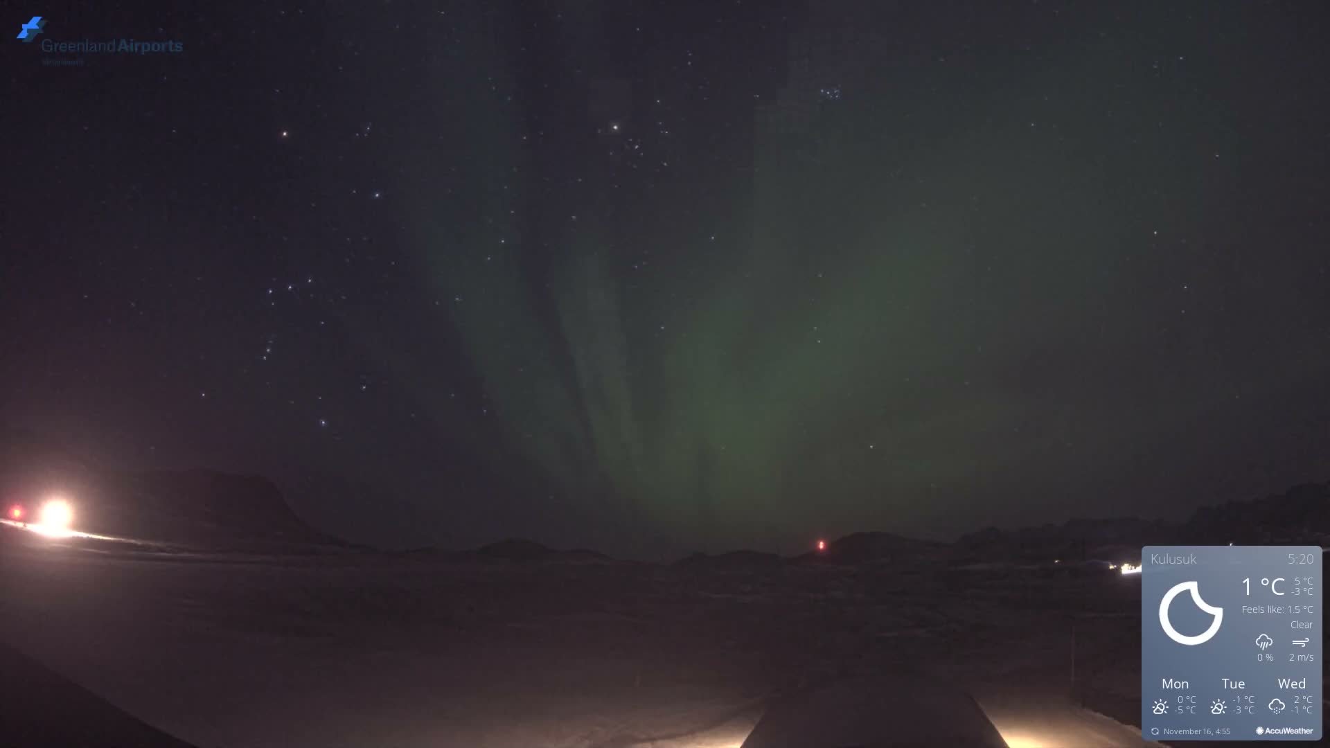 Kulusuk Airport West Towards Live Cam KUS / BGKK- Kulusuk, Sermersooq, Greenland, Denmark