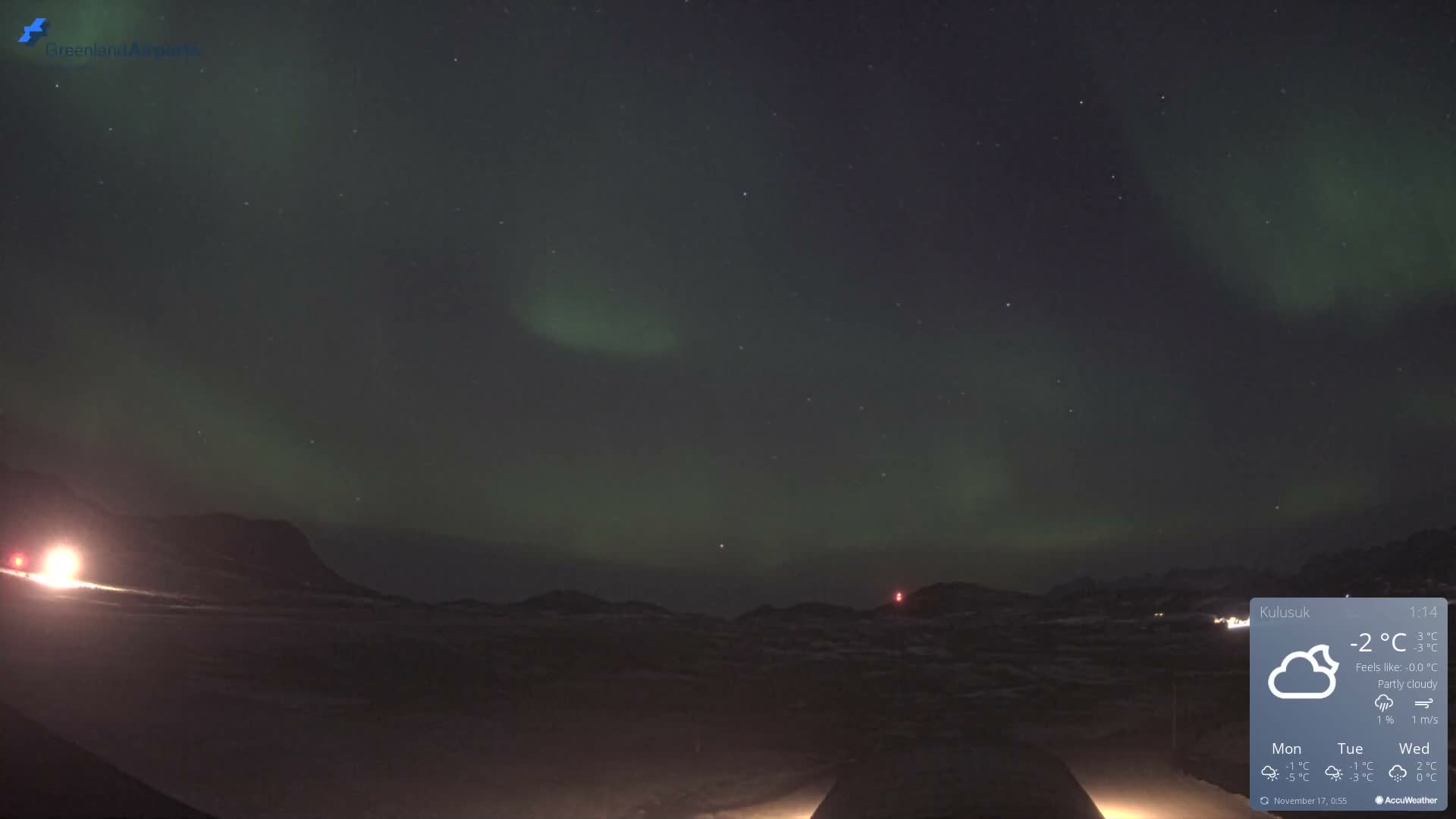 Kulusuk Airport West Towards Live Cam KUS / BGKK- Kulusuk, Sermersooq, Greenland, Denmark
