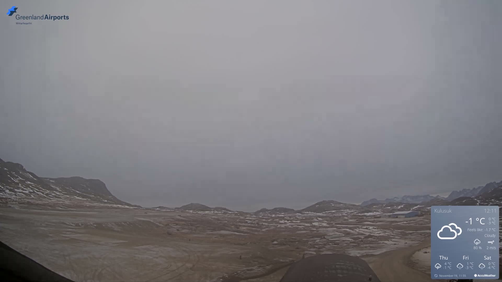 Kulusuk Airport West Towards Live Cam KUS / BGKK- Kulusuk, Sermersooq, Greenland, Denmark
