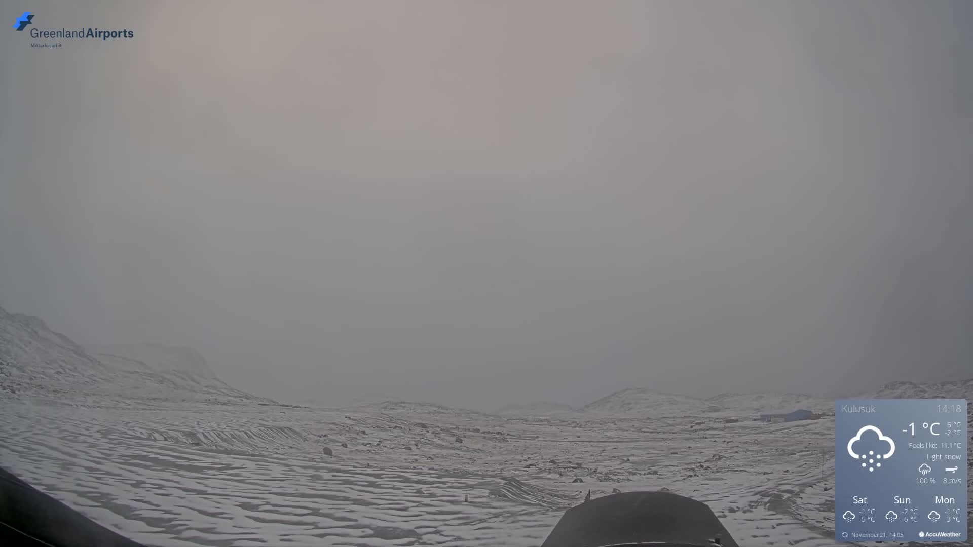 Kulusuk Airport West Towards Live Cam KUS / BGKK- Kulusuk, Sermersooq, Greenland, Denmark