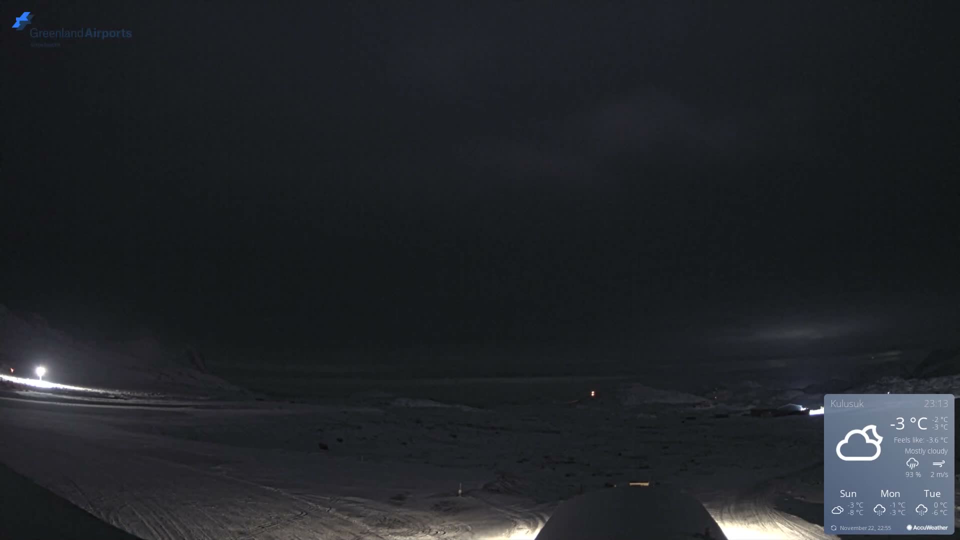 Kulusuk Airport West Towards Live Cam KUS / BGKK- Kulusuk, Sermersooq, Greenland, Denmark