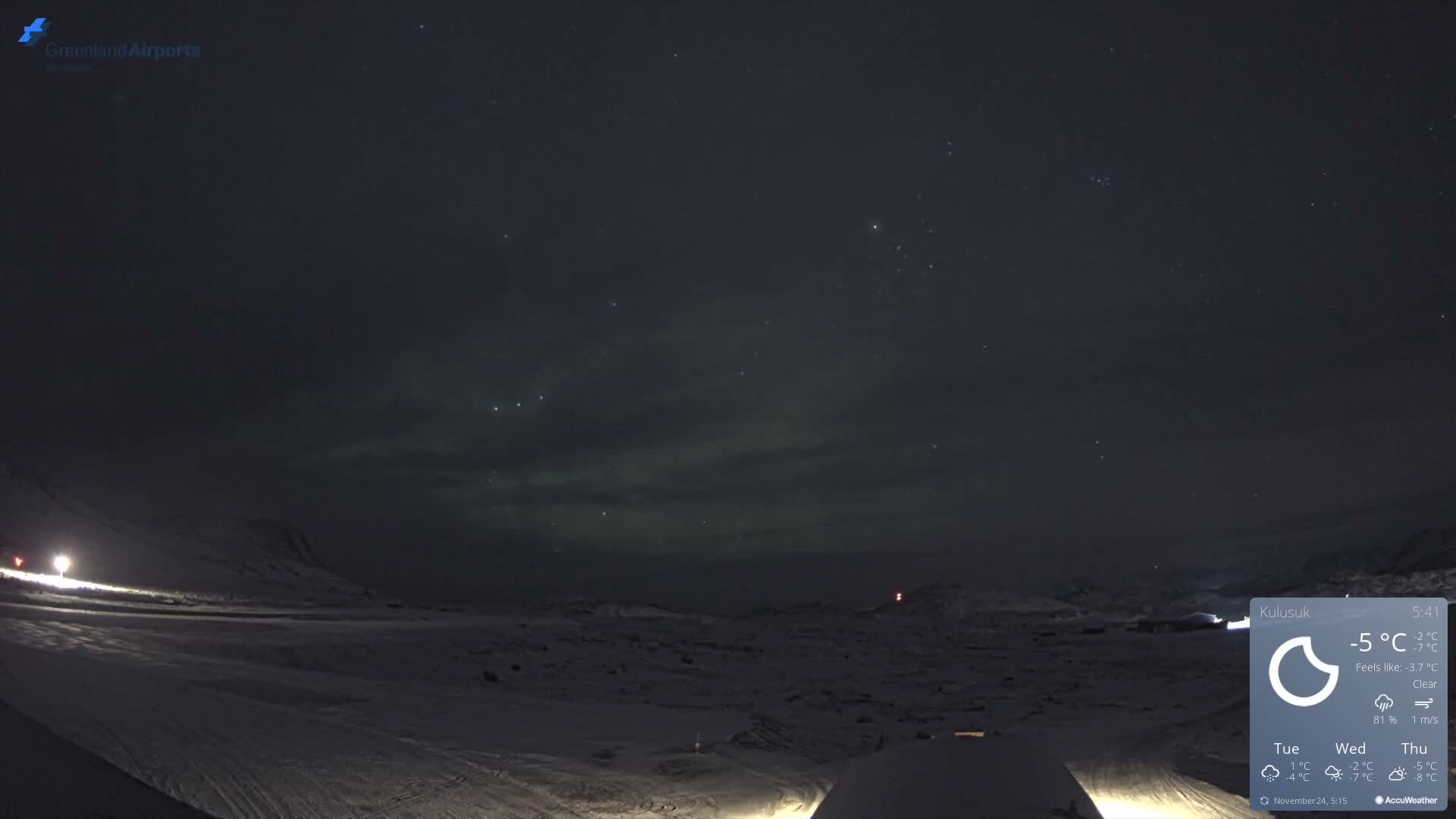 Kulusuk Airport West Towards Live Cam KUS / BGKK- Kulusuk, Sermersooq, Greenland, Denmark