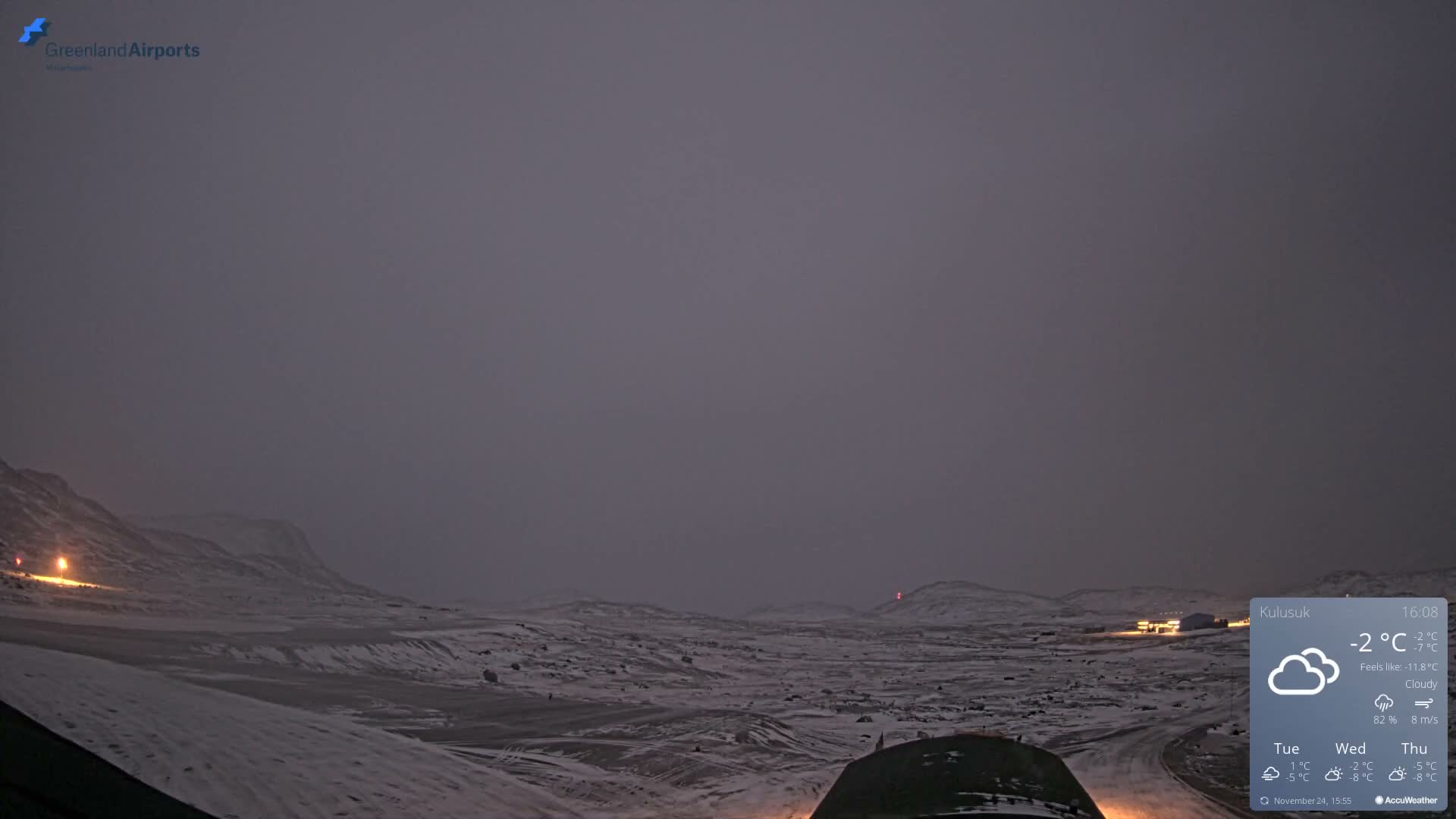 Kulusuk Airport West Towards Live Cam KUS / BGKK- Kulusuk, Sermersooq, Greenland, Denmark