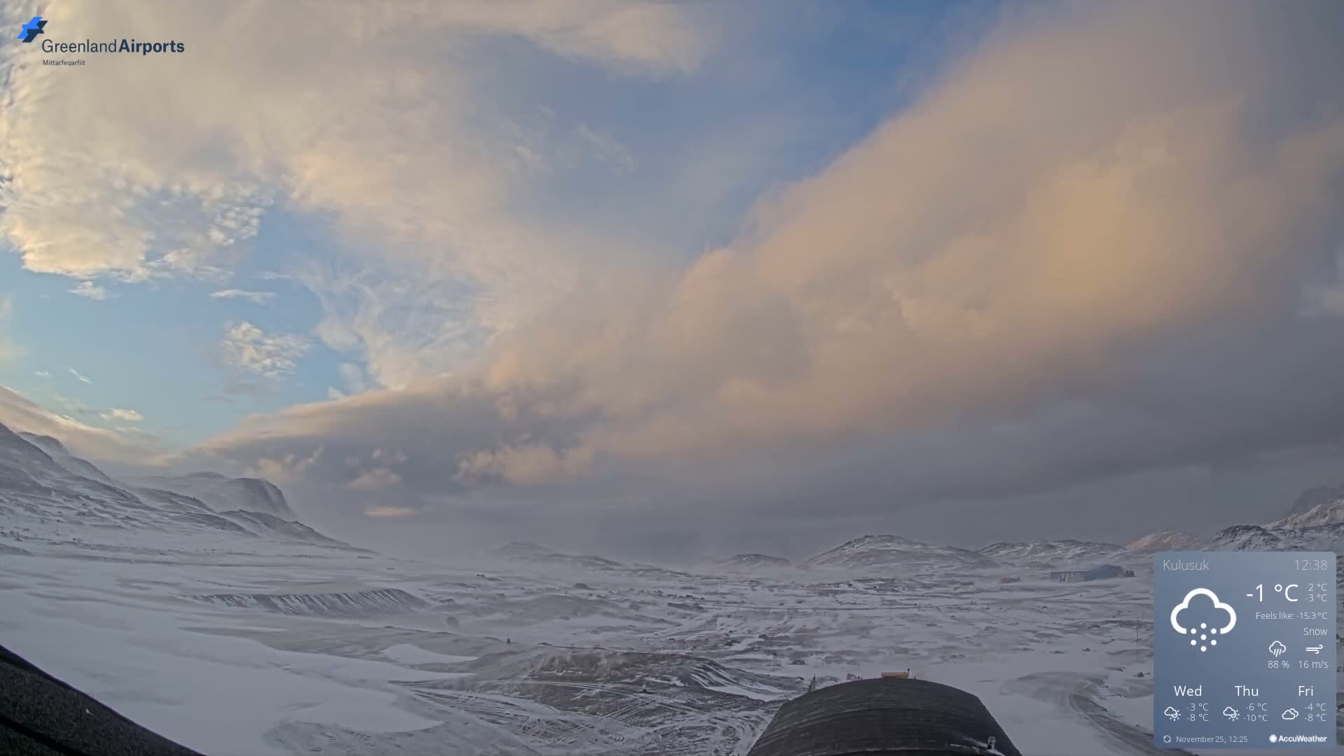 Kulusuk Airport West Towards Live Cam KUS / BGKK- Kulusuk, Sermersooq, Greenland, Denmark
